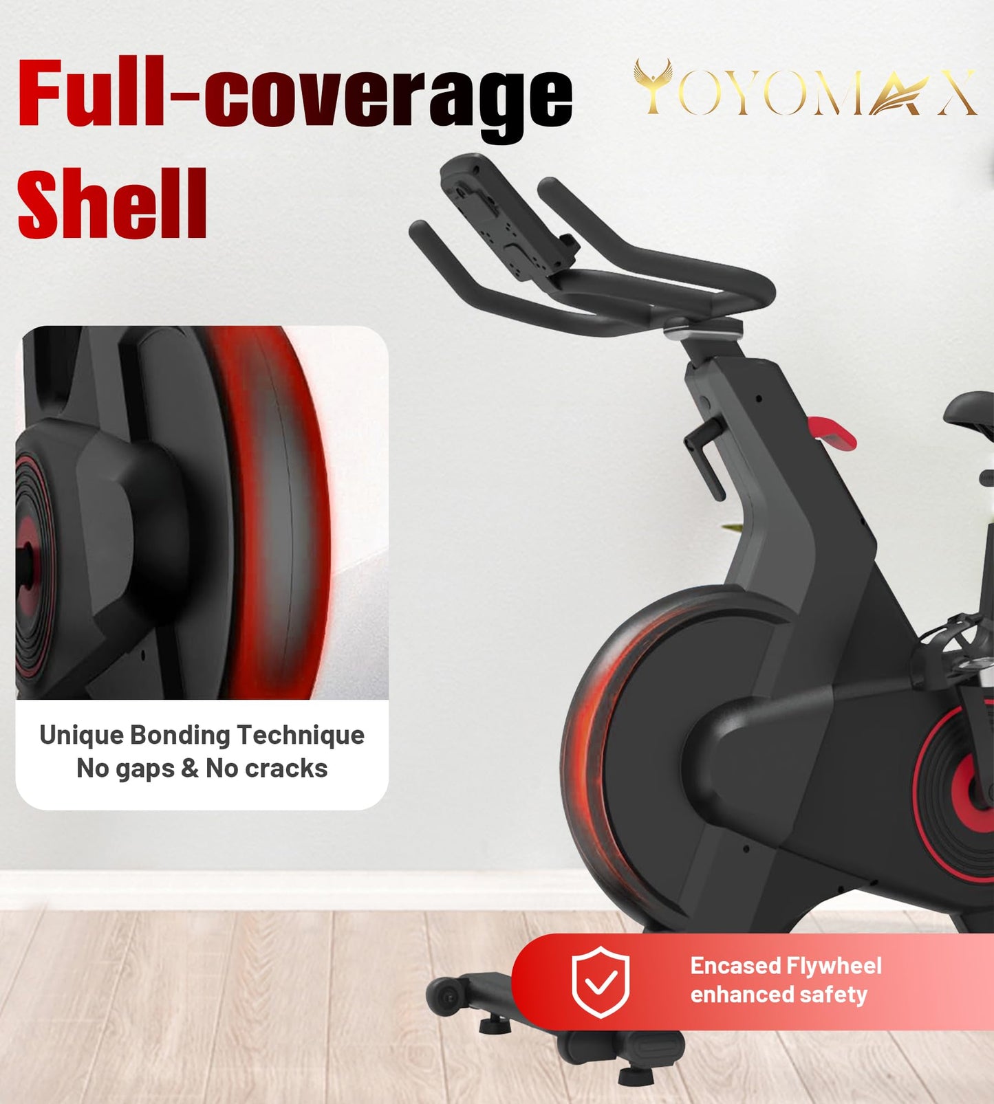 yoyomax Exercise Bike, Indoor Cycling Bike/Magnetic Stationary Bike - Fitness Stationary Bicycle Machine with Comfortable Seat Cushion & Digital Display with Pulse
