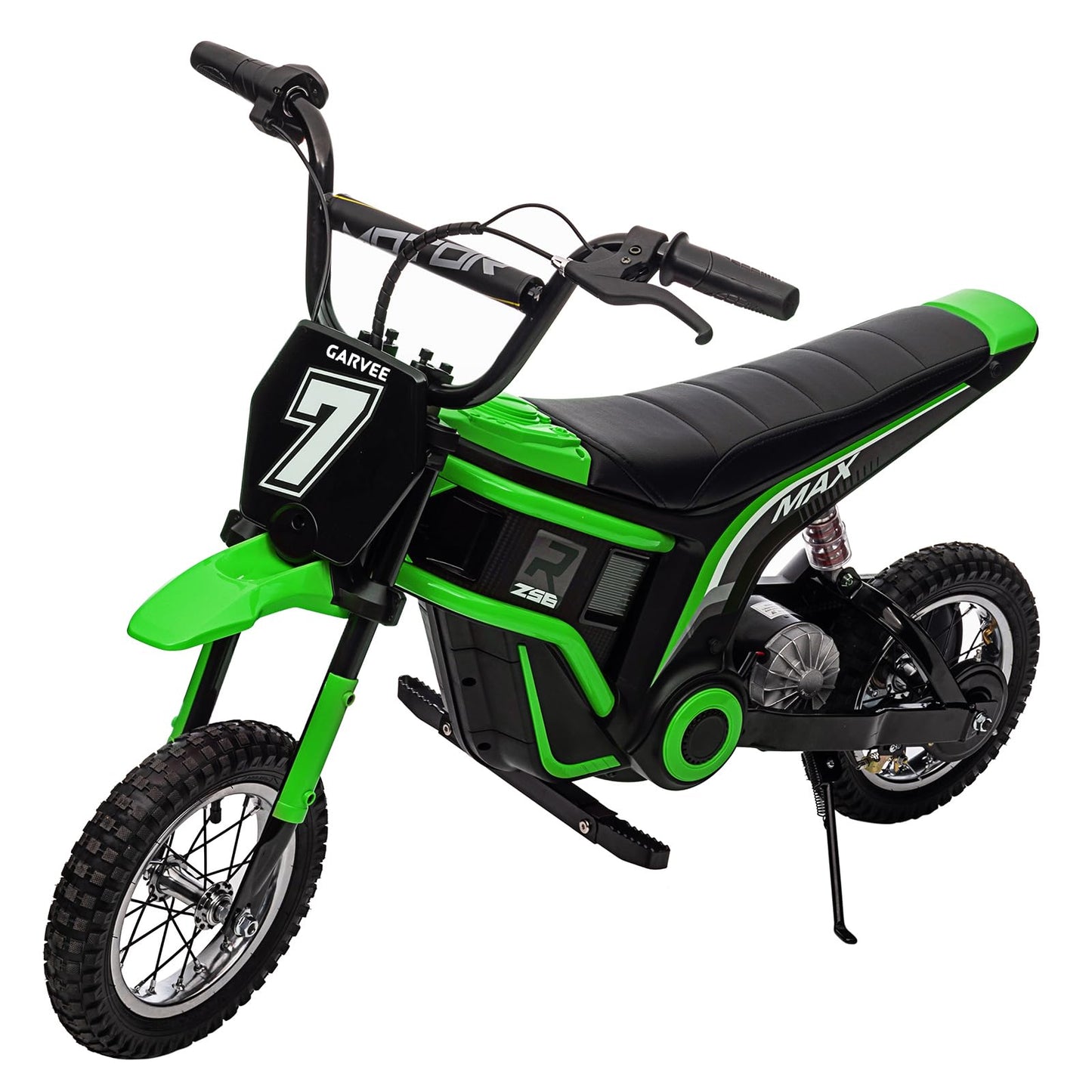 Garvee 24V 350W Kids Electric Dirt Bike - 3-Speed Modes, Up to 14.29 MPH, Off-Road Ride-On Motorcycle, Safe Metal Suspension, Shock-Proof, Max Weight 135 lbs for Boys & Girls Ages 6-12 - Green 7