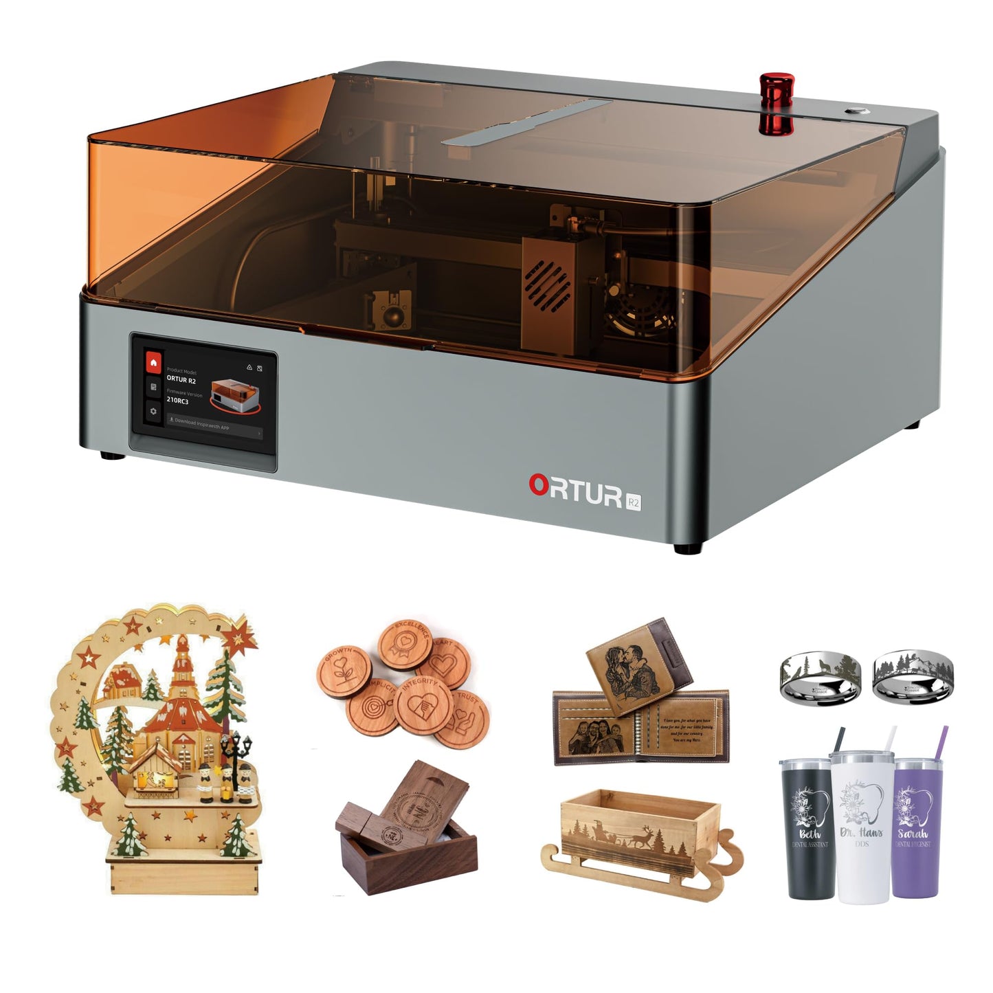 Ortur R2 Enclosed 10W Laser Engraver, LU3-10A Module, Smart Camera Positioning, Touch Screen & Offline Operation, 300x210mm Working Area, WiFi APP Control Laser Cutter for Wood Metal