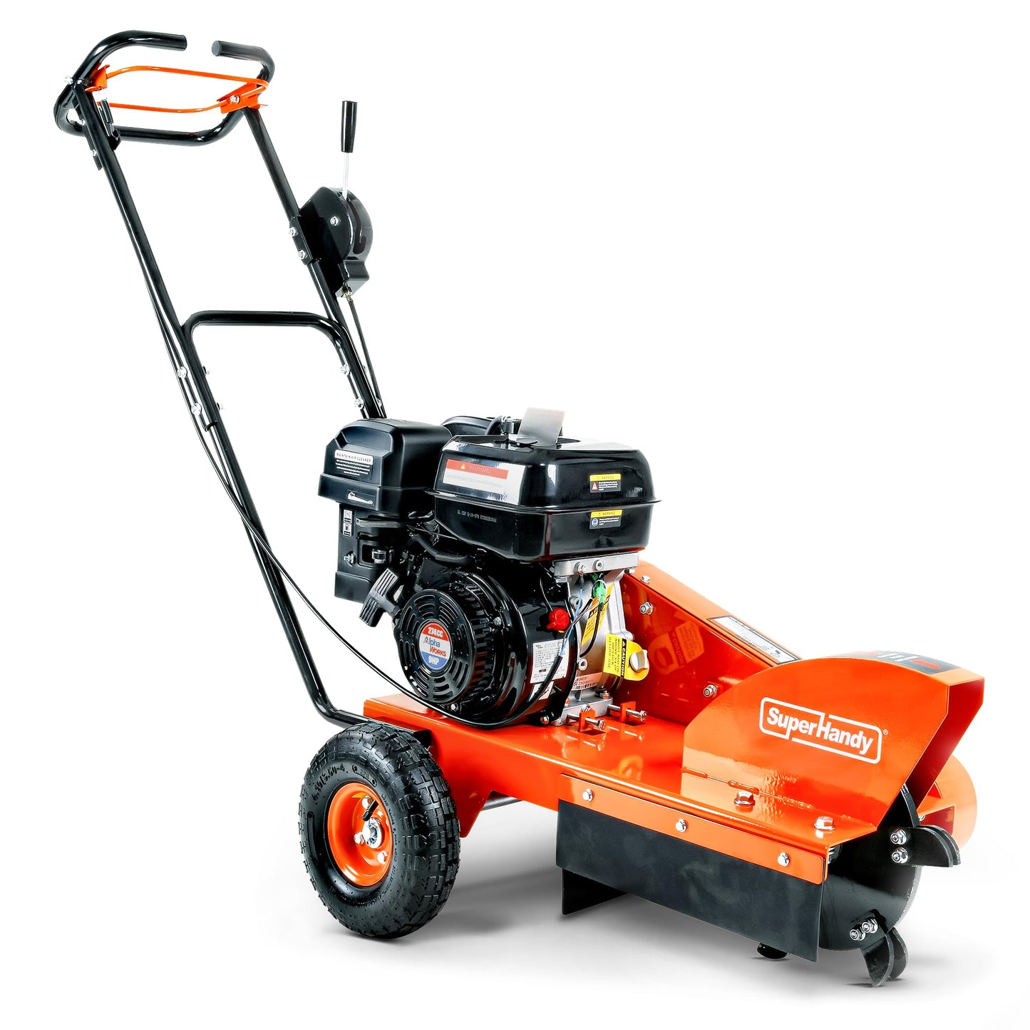 SuperHandy Gas-Powered Stump Grinder with 9HP Engine, Direct Belt Drive, 12-Inch Cutting Depth, 6 Durable Carbide Teeth – Compact and Lightweight