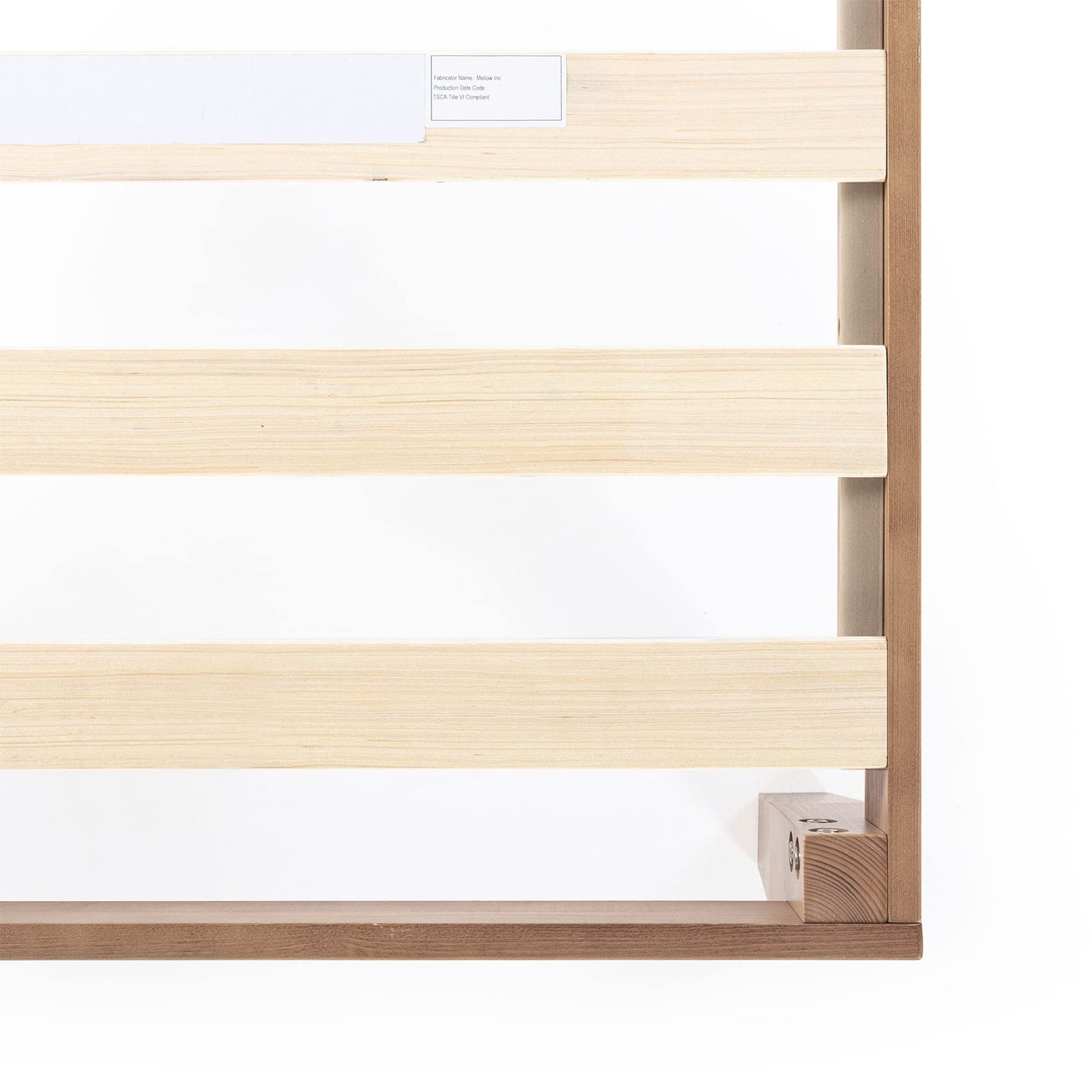 Mellow Naturalista Classic 12 Inch Solid Wood Platform Bed with Wooden Slats, Cal King, Natural Pine