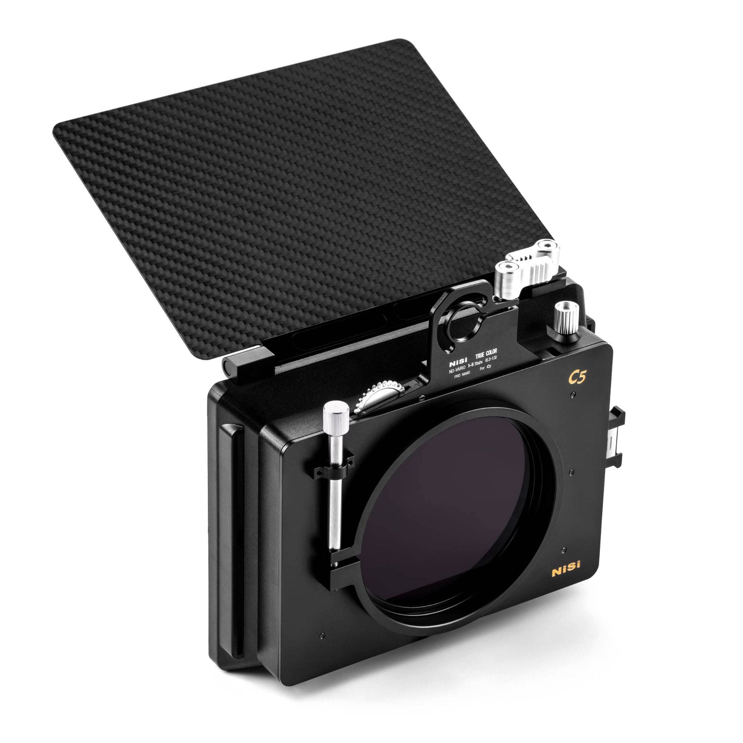 NiSi, Cinema C5 Matte Box Cinema Kit - 95mm Clamp-On, 4x4 & 4x5.65 Filter Slots - Rotating CPL, 1-5 Stop VND, 4-Stop ND, 1/8 Black Mist - Includes (67/72/77/82mm) Adapters, Filter Trays & Travel Pouch