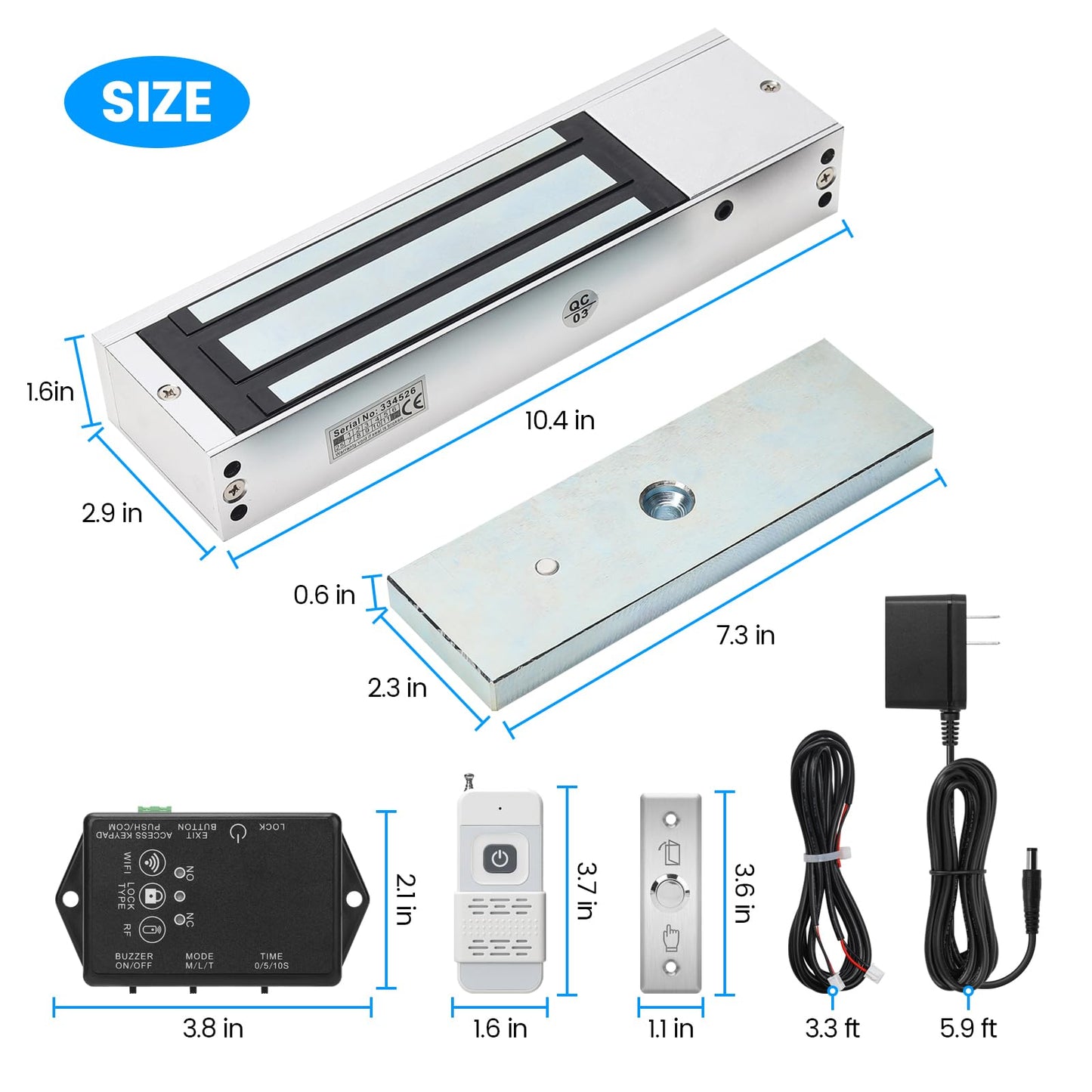 Zuomeng WiFi Smart Magnetic Lock for Door Kit, 1200lbs Holding Force Magnetic Door Lock System with App/Remote Control, 4 Modes, Sound Alerts, Easy Install for Home & Office