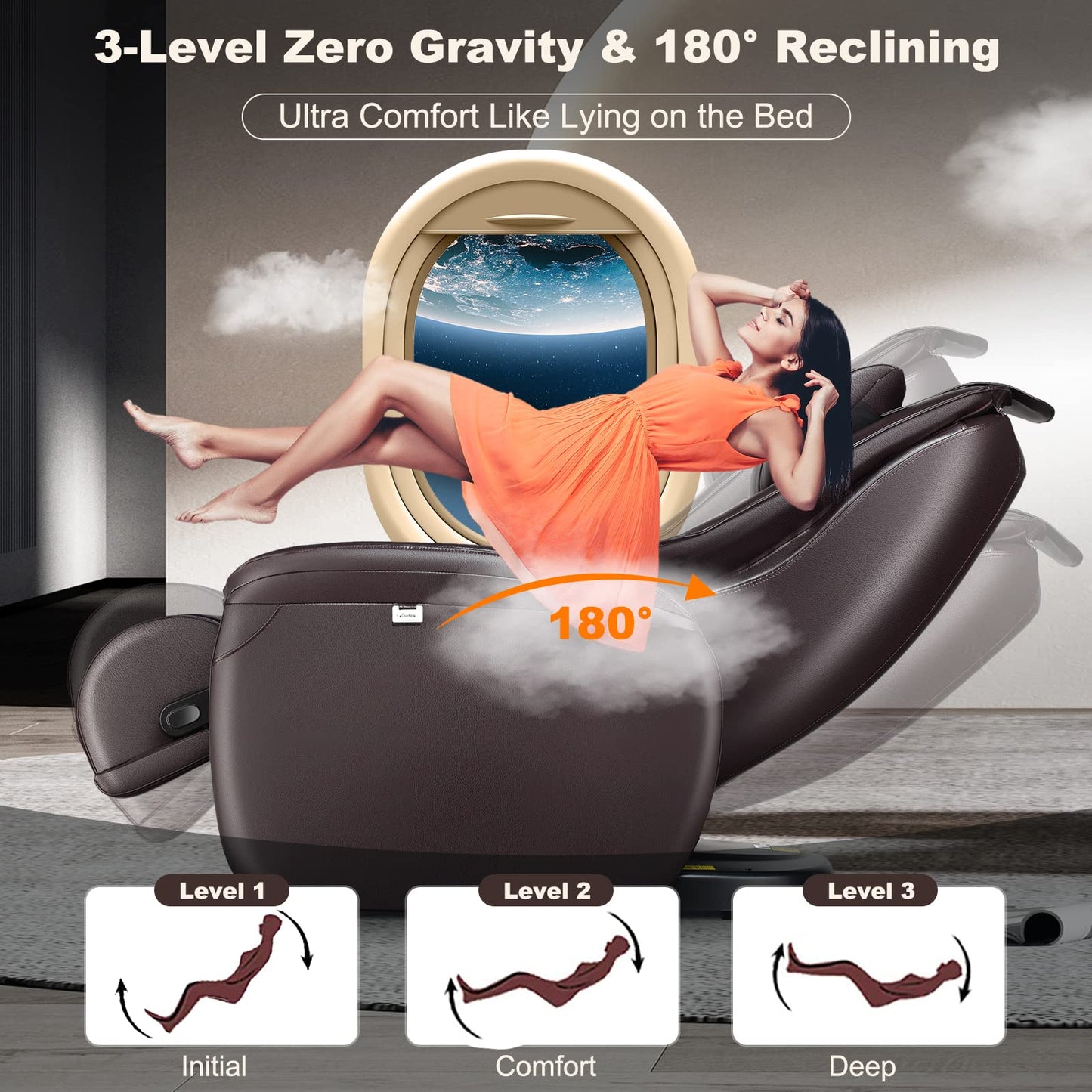 Giantex Massage Chair Full Body, Electric Recliner Chair w/Zero Gravity, SL Track, Reversible Footrest, Back Heater, Wheels, Shoulder Detection, Calf Airbag, No Installation, Free Indoor Delivery