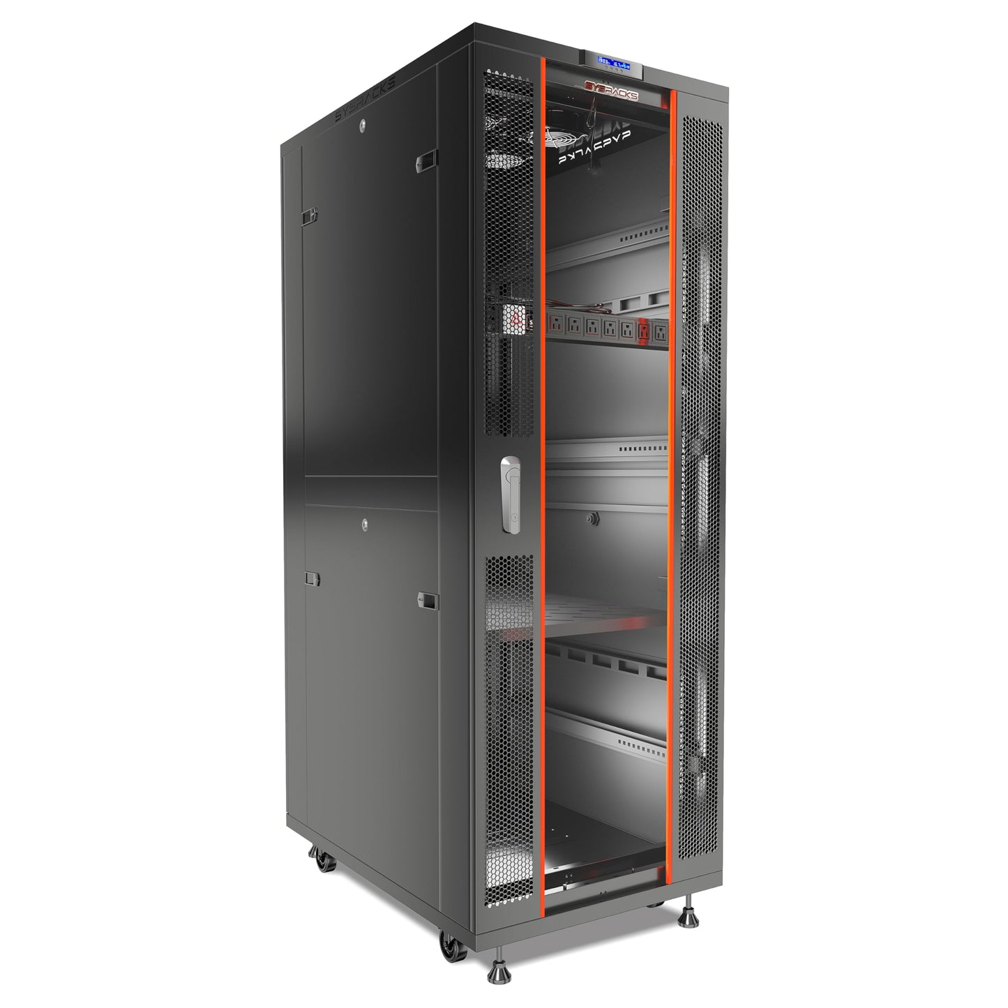42U Server Rack Cabinet – 19" Network Rack Enclosure, 39" Deep Floor Standing Data Rack with Locking Glass Door, Cooling Fans, PDU & Shelf for Servers, Switches and Patch Panels