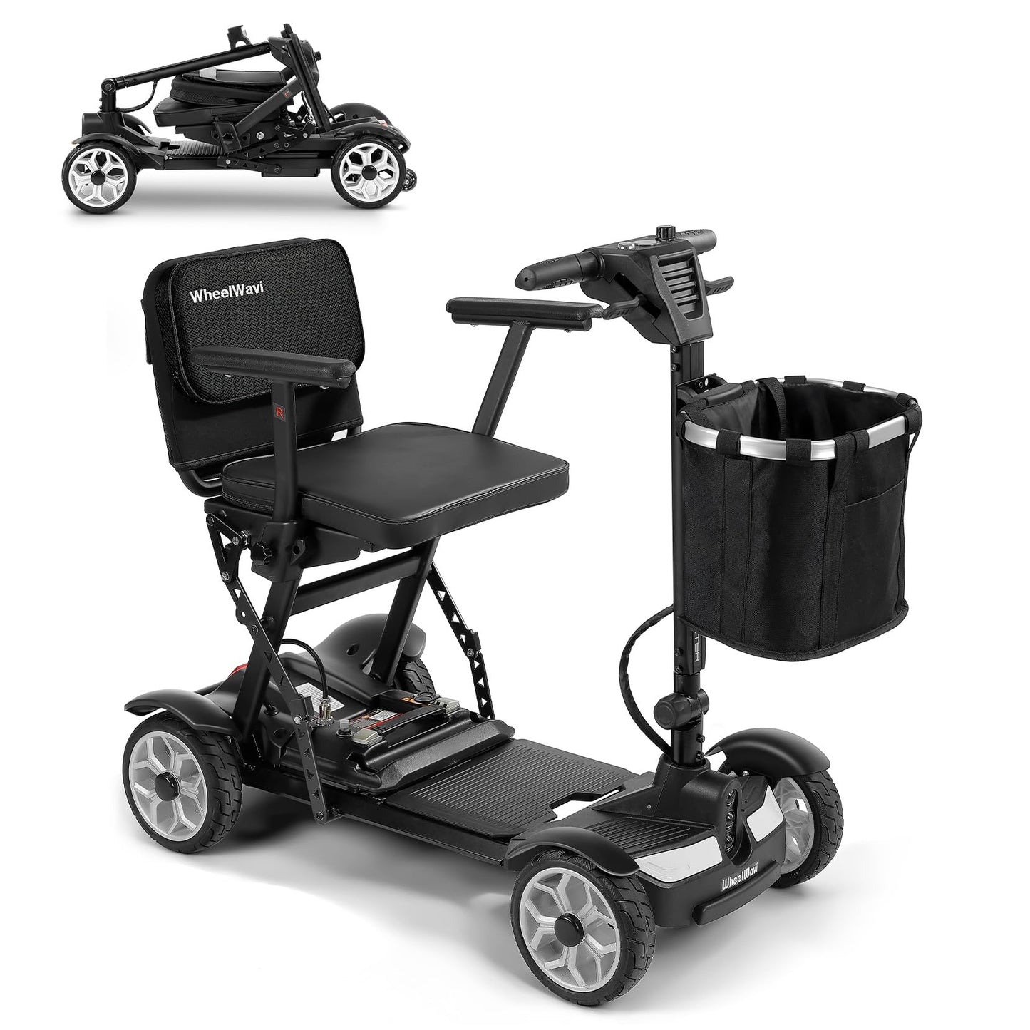 (2026 Upgrade) Lightweight Mobility Scooter for Seniors & Adults, Folding Mobility Scooters, 24.8 Miles Travel Foldable 4 Wheeler, Removable Lithium Battery, 300lb Capacity