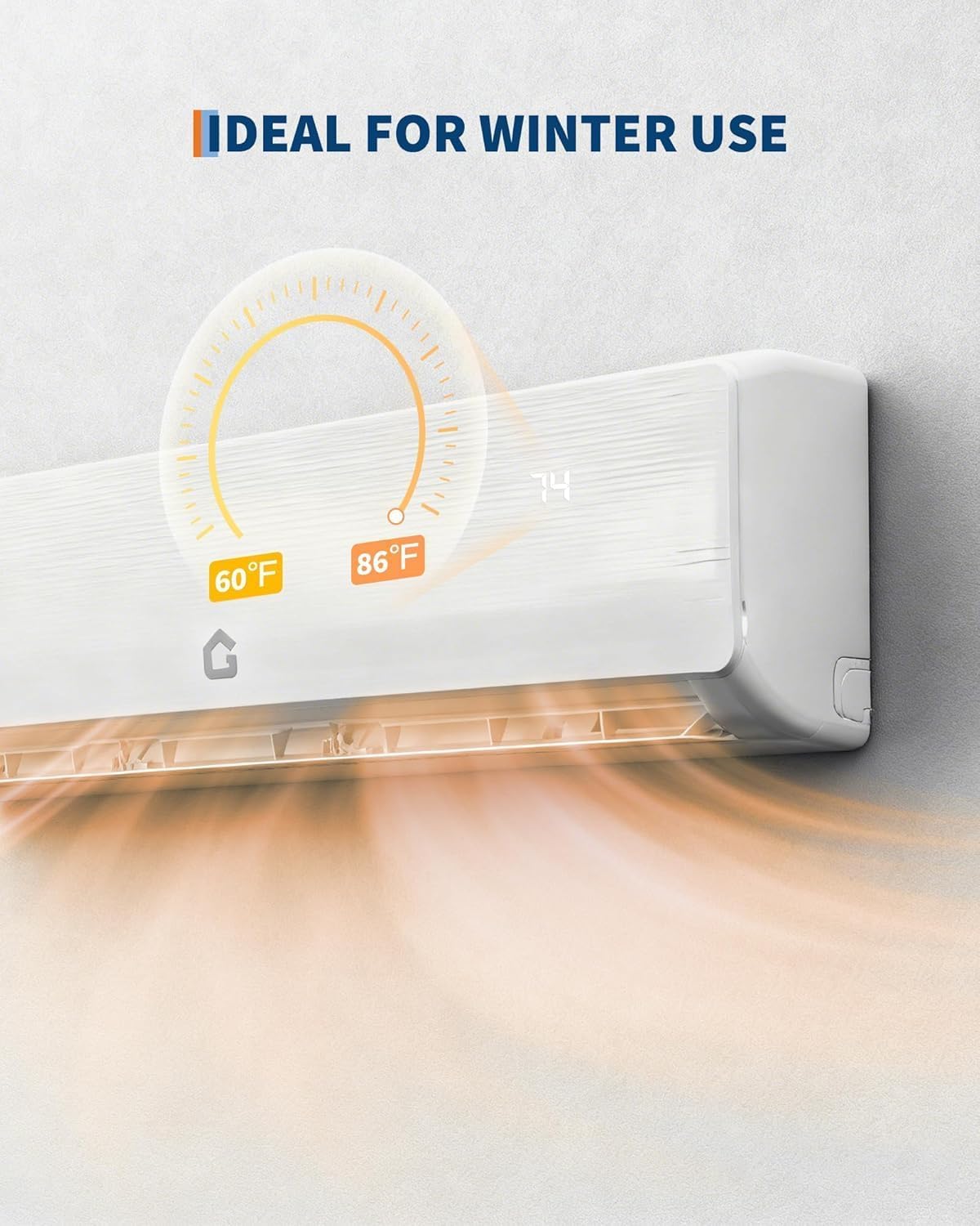 EliteEdge 12000 BTU Ductless Mini Split AC/Heating System, 19 SEER2 4-in-1 Inverter Heat Pump for Up to 550 Sq.Ft, 115V with Installation Kit, Wall Mount Low Noise Air Conditioner, White