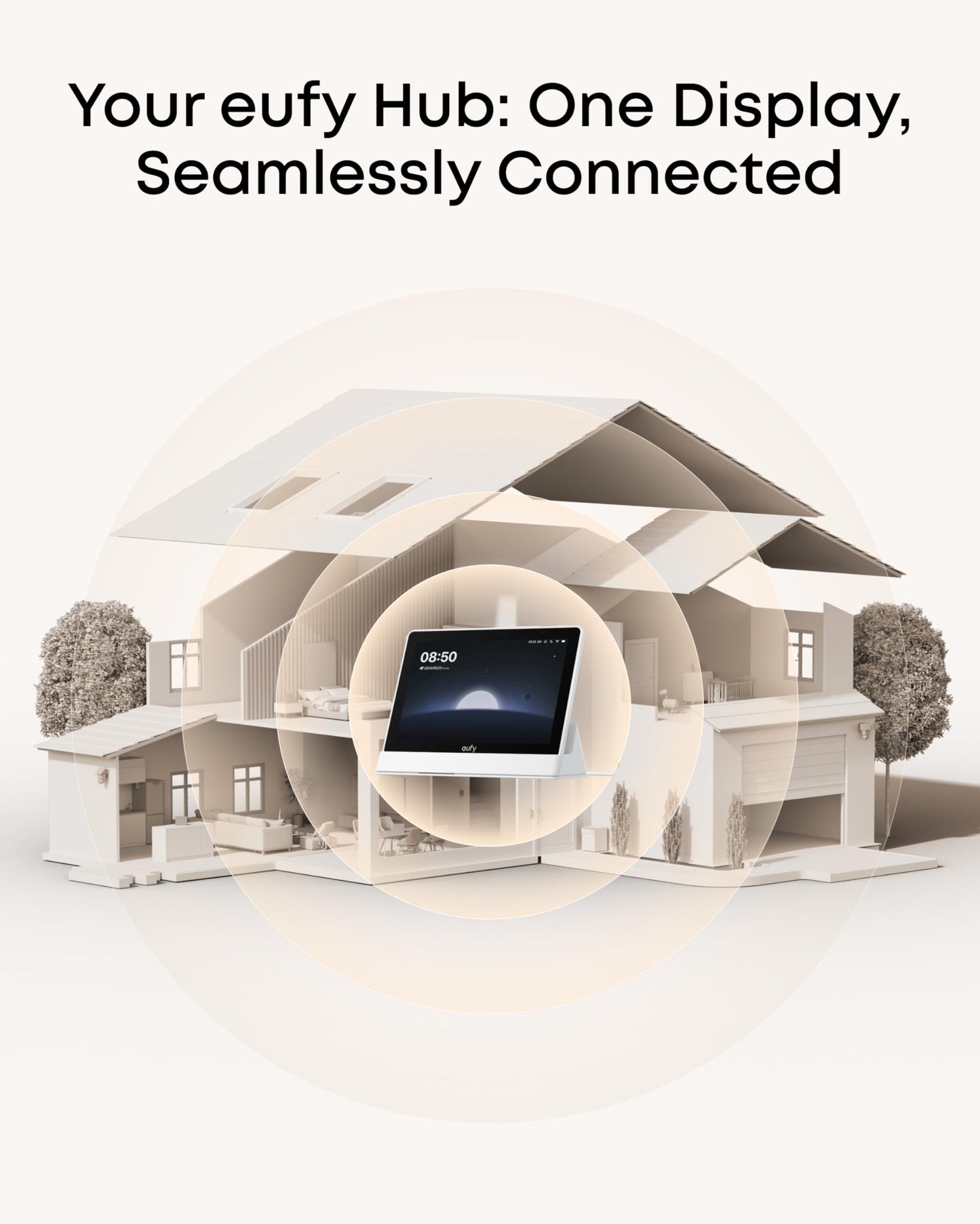 eufy Security eufy Smart Display E10, Smart Home Hub, 8" Control Panel, Compatible Devices, Four Views on One Screen, Instant Door Alerts, Daily Event Reports, One Tap Control, 64GB EMMC
