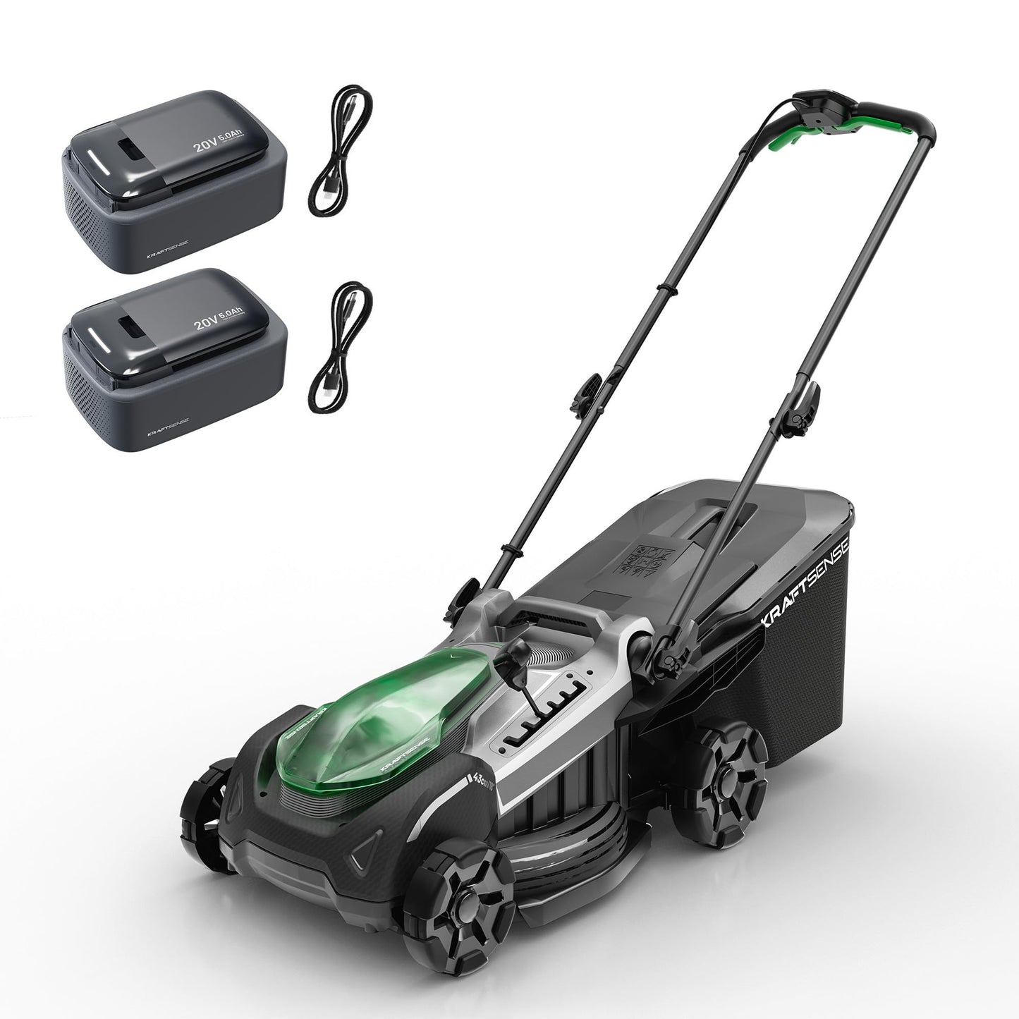 18" Electric Lawn Mower, 40V Self-Propelled Cordless Lawn Mower with 2x5.0Ah Batteries, Brushless Motor, 2-in-1 Mulching & Bagging, 6-Position Height Adjustment, for Small to Medium Yards