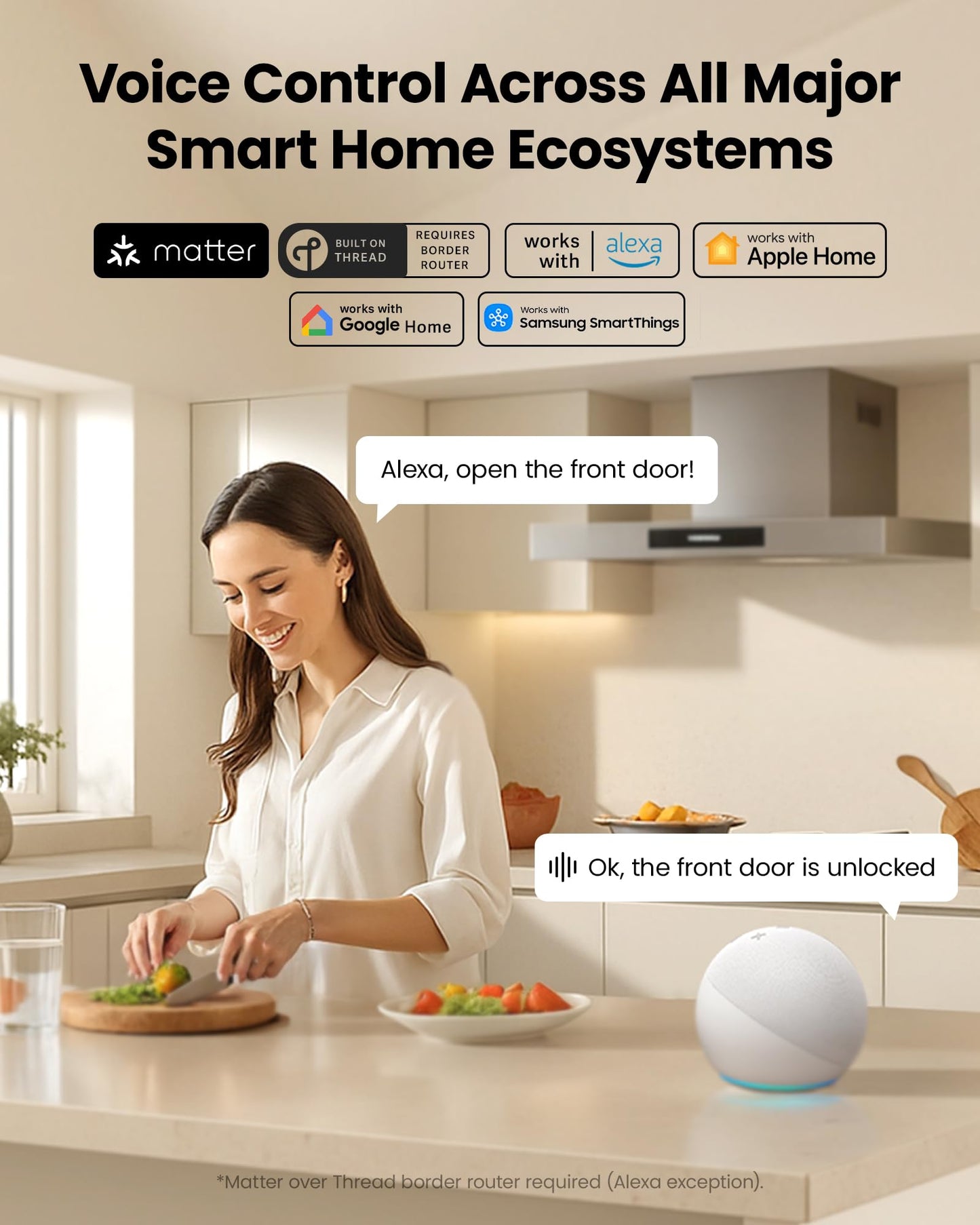 Lockin Venoris Smart Lock - Palm Vein & Fingerprint Keyless Entry Door Lock - 6 Unlock Methods - Built-in WiFi - Smart Home Compatible - No Monthly Subscription - 7-Month Battery Life