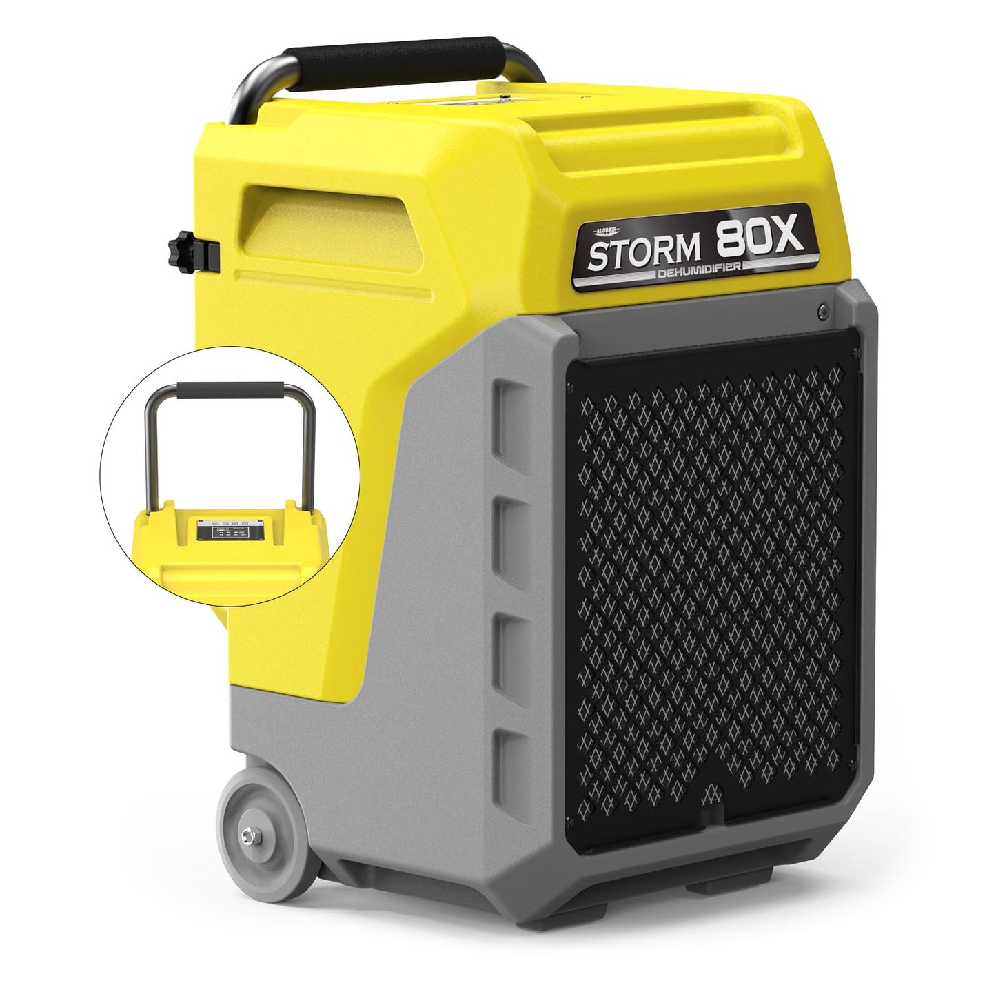ALORAIR 170 PPD Commercial Dehumidifier with Pump & Drain Hose, LGR Industrial Use, Portable Dehumidifier with Wheels for Water Damage Restore, 6 Year Limited Warranty, Storm 80X (Yellow)