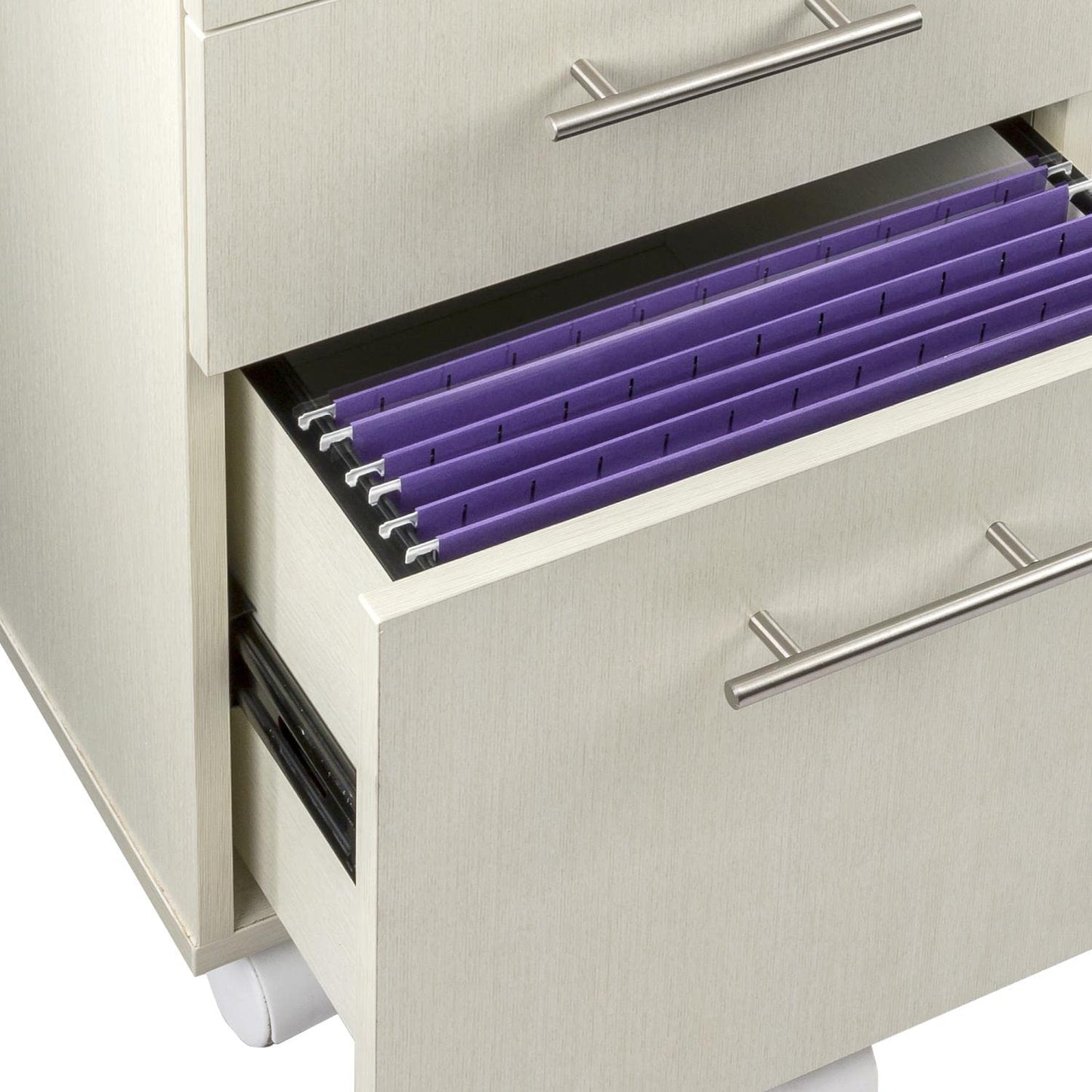 Safco Mayline MNBBFTSS Medina 3-Drawer Lockable Mobile File Cabinet, 26.75"H, Textured Sea Salt Laminate