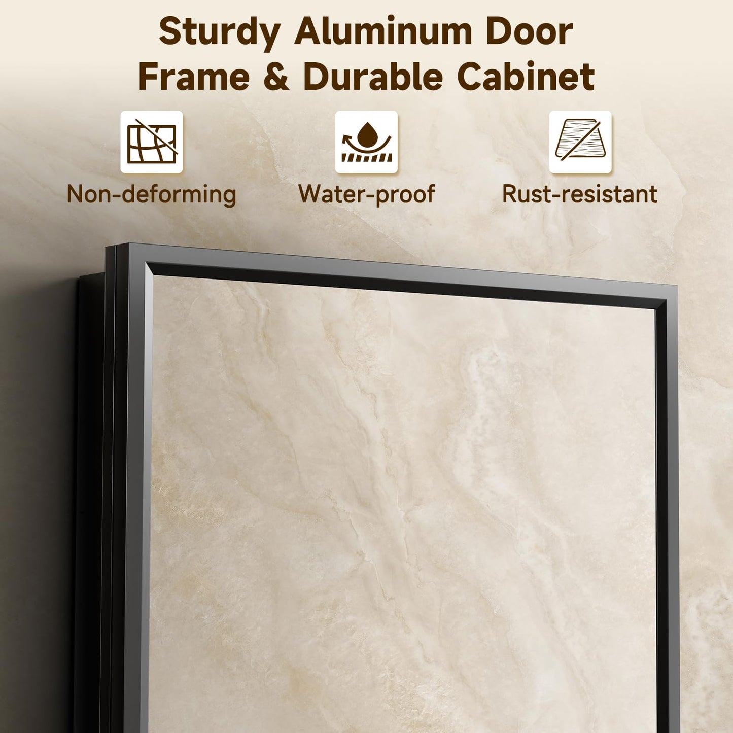 20"x28"Black Medicine Cabinets for Bathroom with Mirror, Aluminum Alloy Framed Mirror, Recessed(18.85"x22.85")or Surface Wall-Mounted(20"x28") Metal Bathroom Vanity Mirror with Storage Cabinet