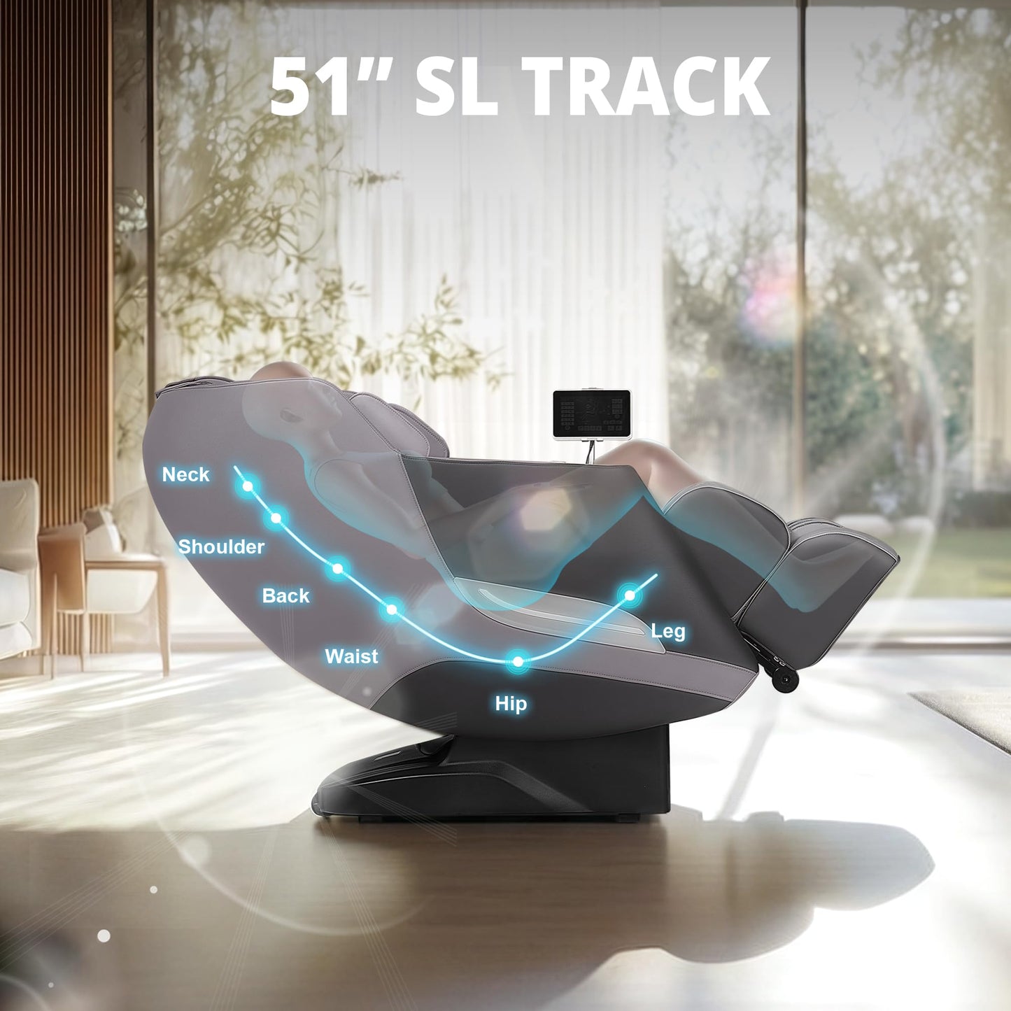 Mazzup Massage Chair, 3D Massage Chair Full Body, Zero Gravity Shiatsu Recliner W/Heating, SL Track, Wireless Charger, Bluetooth Speaker, Foot Rollers, 12 Auto Modes Air Compression