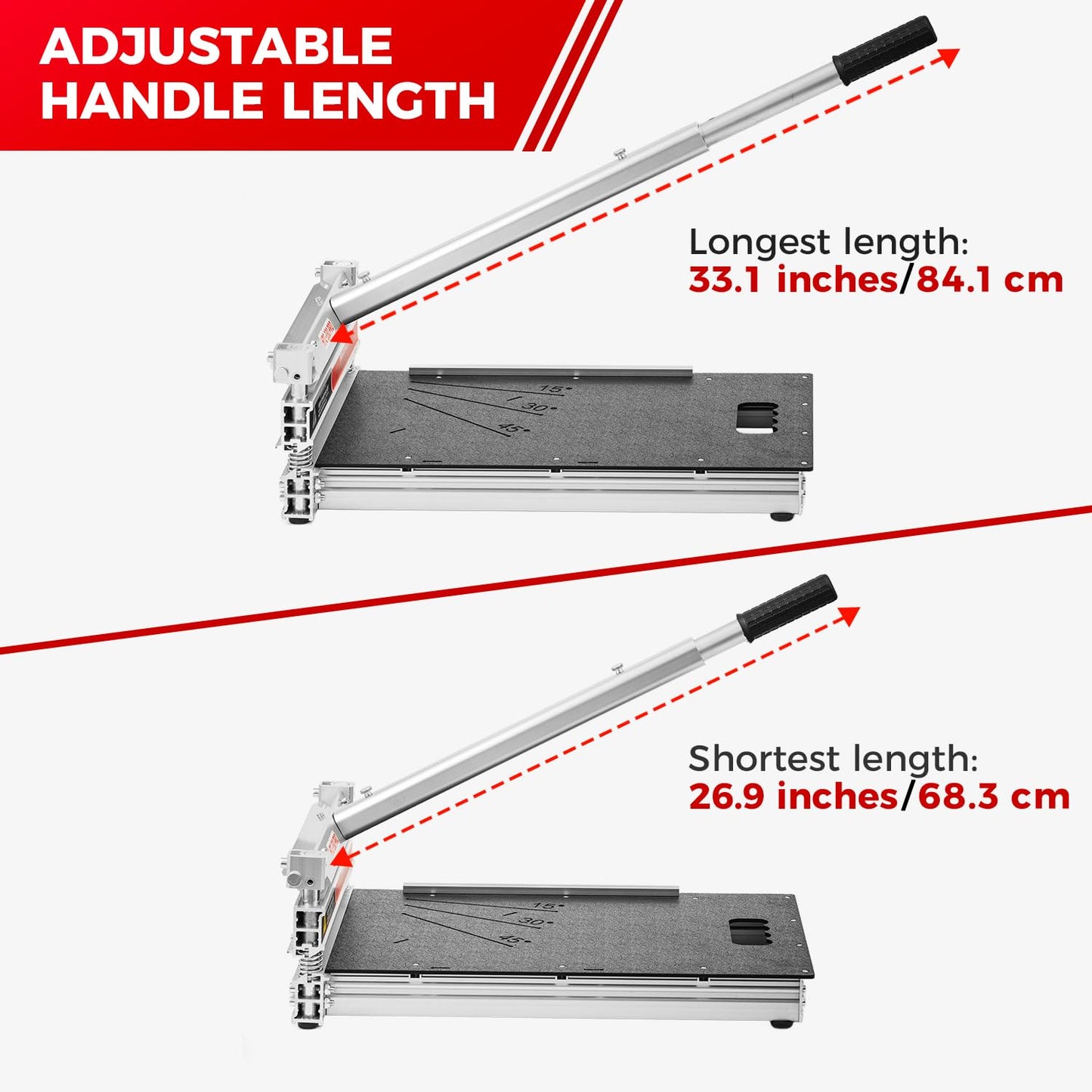 17mm Thick Laminate Floor Cutter 13" with Spare Blade, Manual & Dust-Free, Cuts Laminate,Vinyl Plank,SPC,LVT, Siding – Adjustable 0-45° for Herringbone & Straight Cuts – Heavy Duty for Pro & DIY