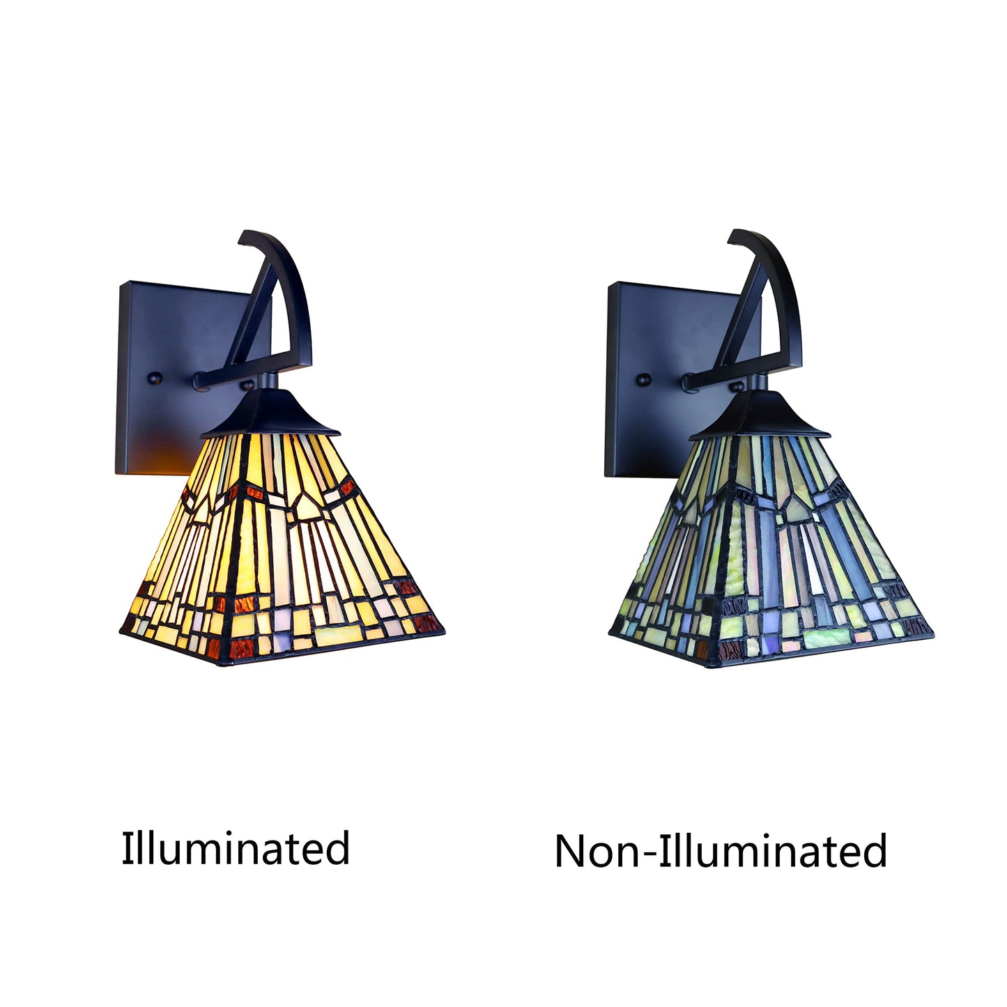 Chloe Lighting Kinsey Mission Wall Sconce, 1 Light, Blackish Bronze, Multicolor, 6in Wide, Model CH33293MS06-WS1
