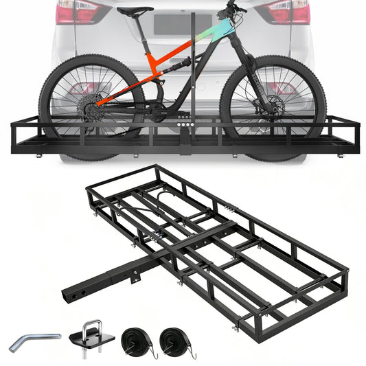 ZUIWAN 2-Bike Hitch Rack for 2" Receiver - Convertible Bike Carrier & Cargo Carrier Platform, Heavy-Duty Hitch Mount Bicycle Rack for Cars, SUVs, Trucks