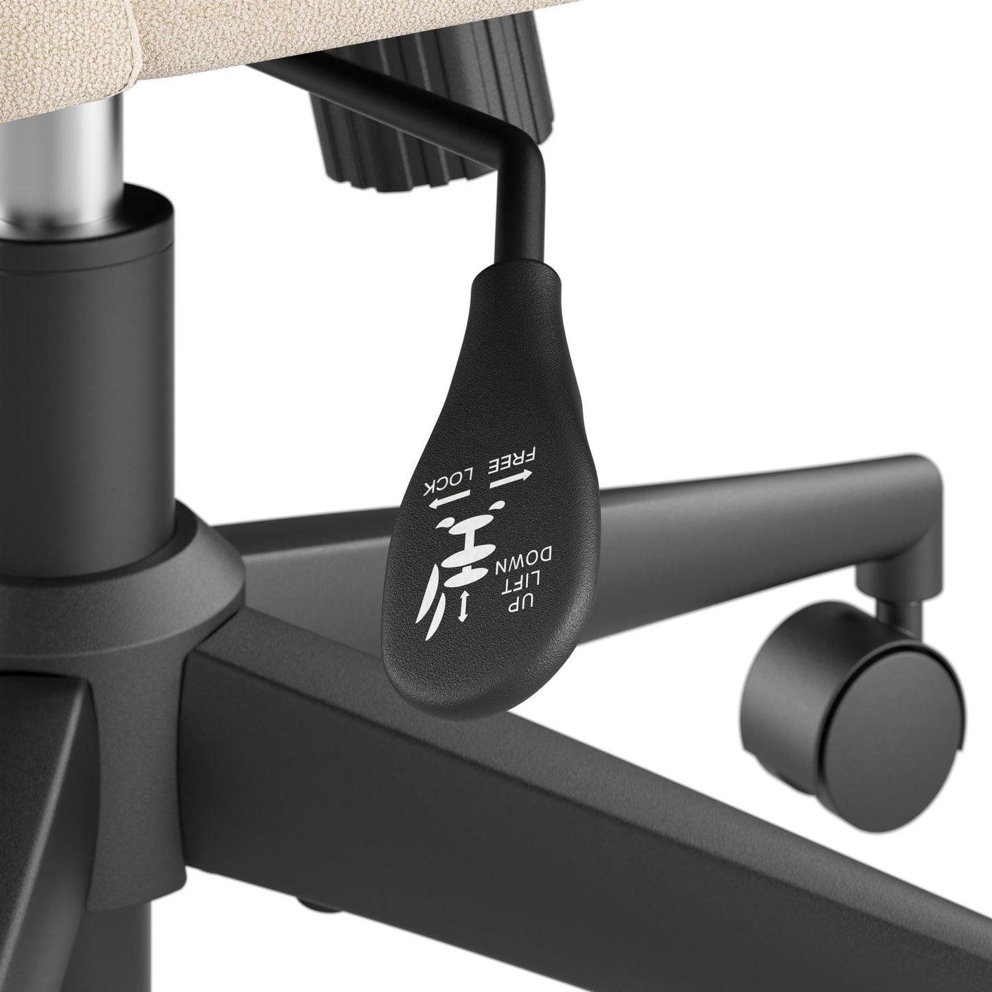 Bush Furniture Serenity Mid Back Armless Office Chair with Wheels in Soft Beige Fabric, Workspace Seating Solution for Small Computer Desk
