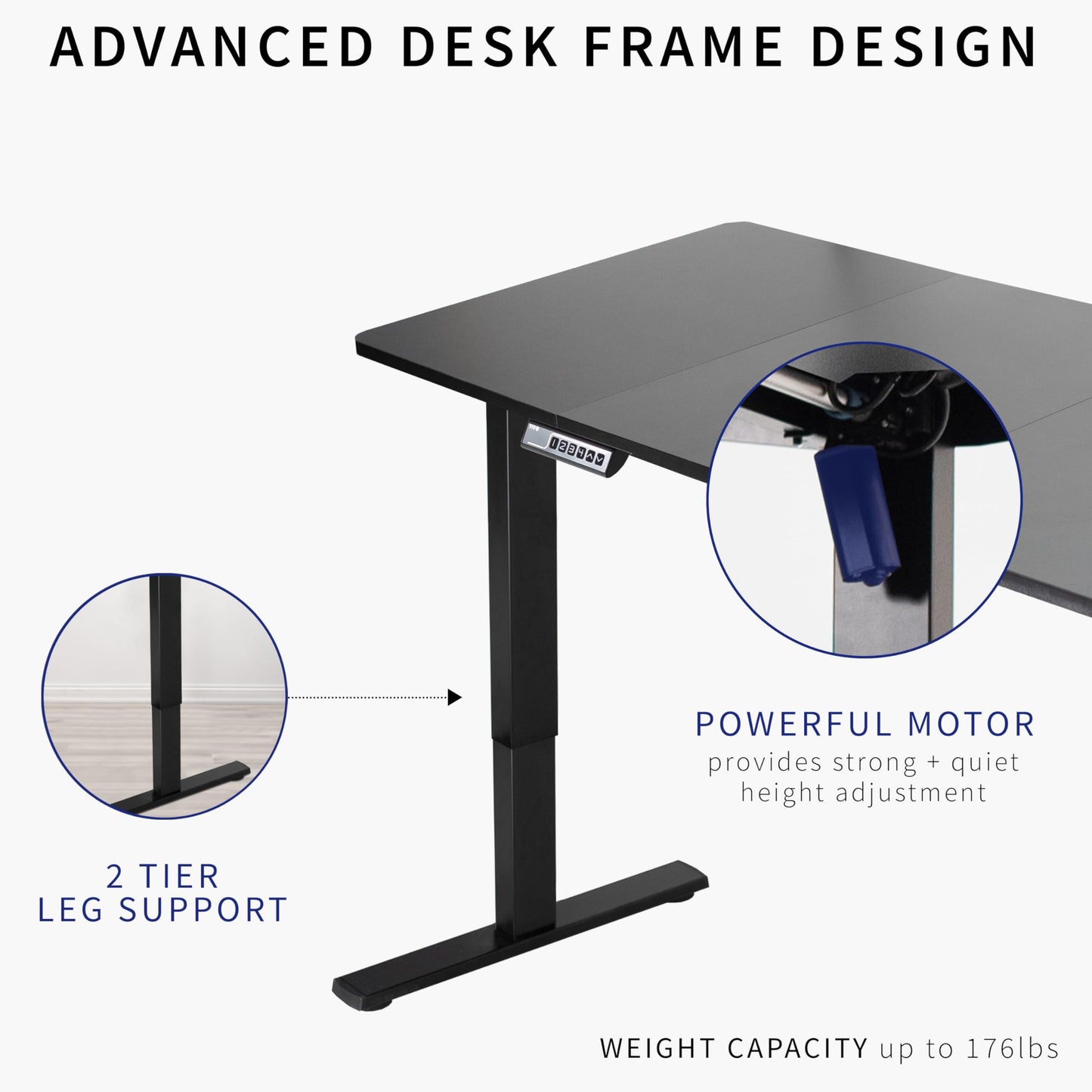 VIVO Electric 71 x 30 in Rustic Standing Desk, Memory Height Adjustment, 1B Series, Holds 220 lbs, Black and Vintage Brown Top, Black Frame, DESK-KIT-1B7BN