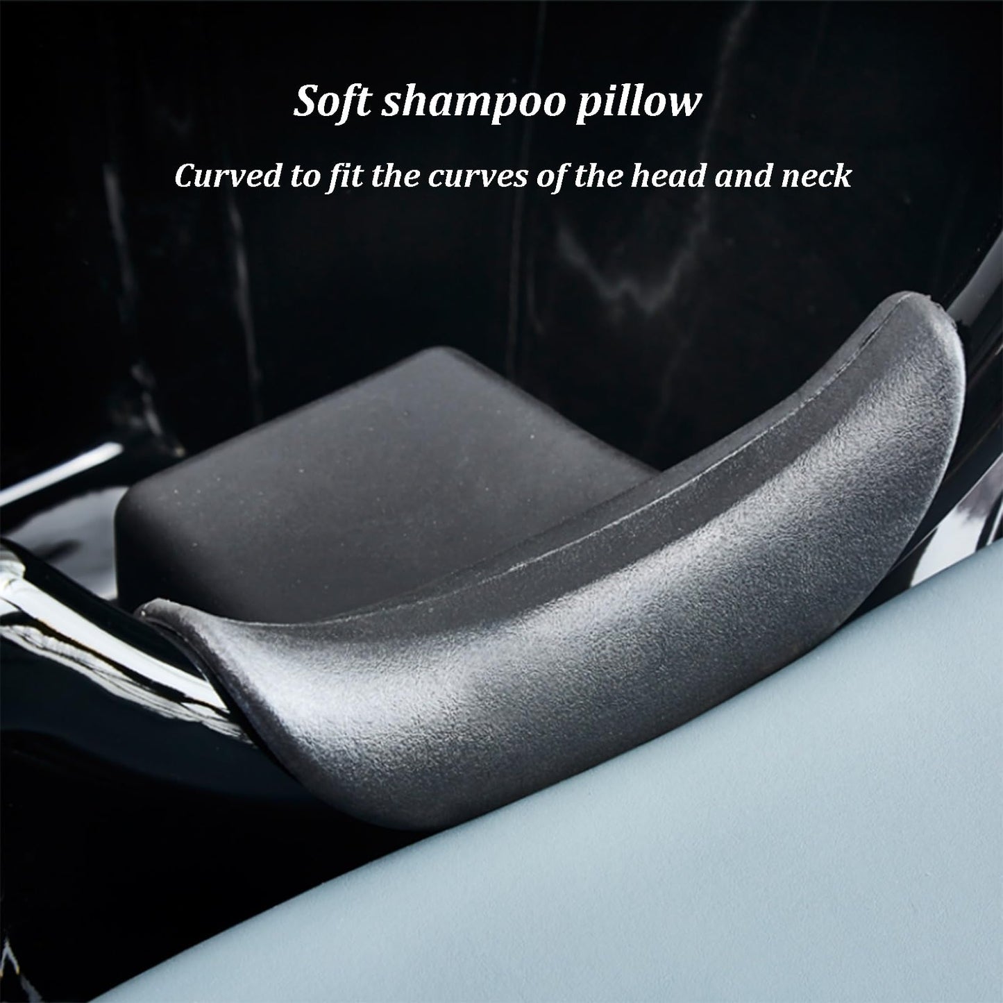 Shampoo Bowl and Chair Set for Salon, Lay-In Shampoo Backwash Unit with Separate Footstool & Metal Legs, High-Rebound Sponge for Spa Beauty Barbershop(A)