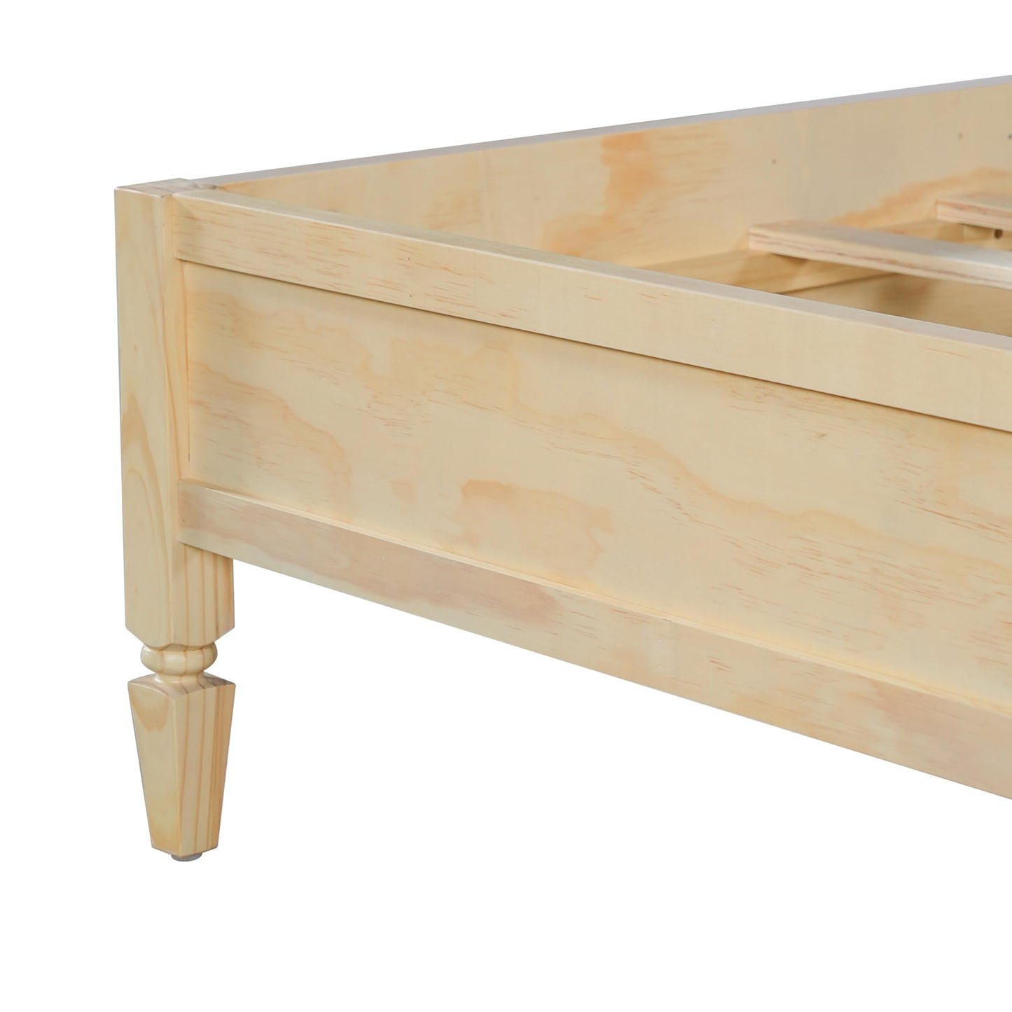 Merax Queen Size Wood Platform Bed, Rustic Farmhouse Bed Frame with Tall Panel Headboard, Wooden Slats Support, Under-Bed Storage Space, No Box Spring Needed, Easy Assembly, Natural