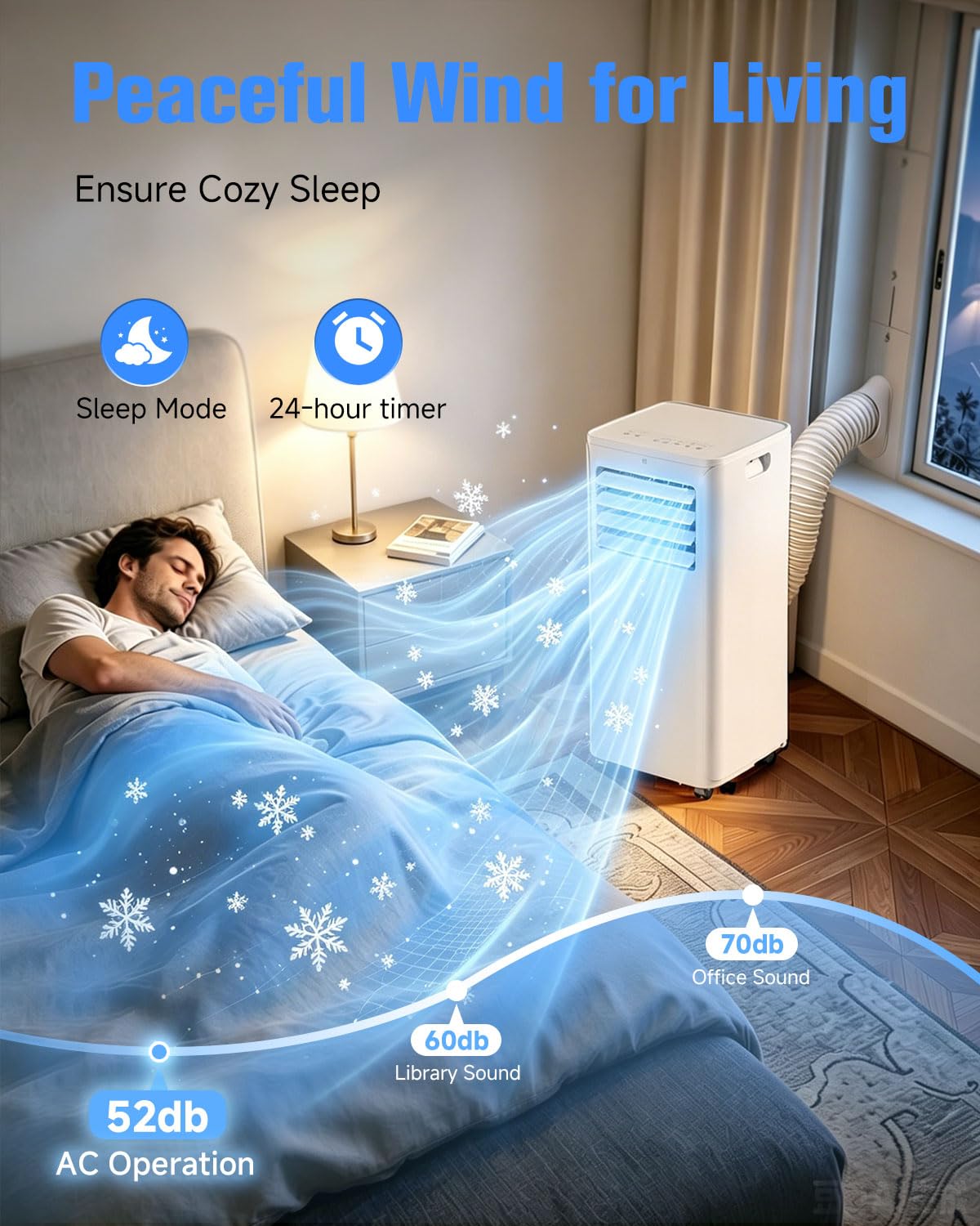 12000 BTU Portable Air Conditioner, 3-in-1 AC Unit with Dehumidifier & Fan Mode, Quiet Operation for Bedroom, Cools up to 550 sq.ft, 24-Hour Timer, Remote & Window Installation Kit Included