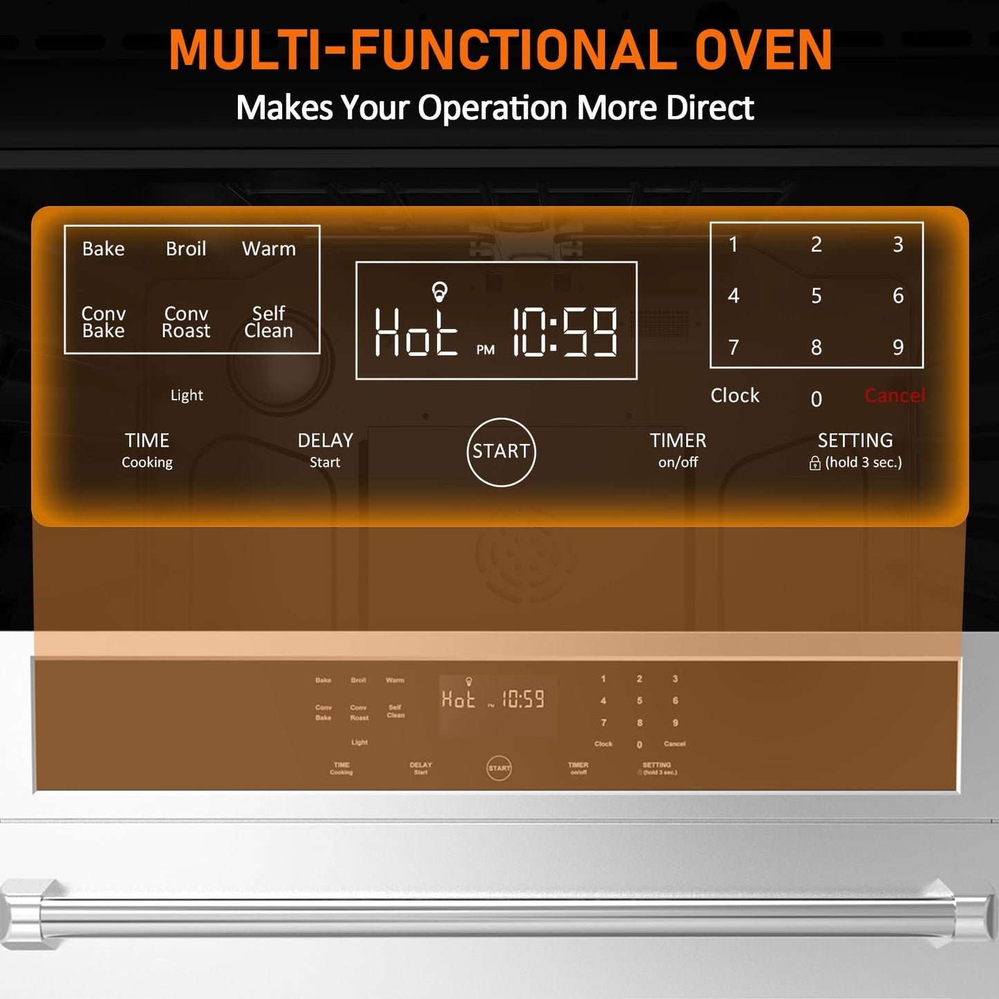 30 Inch Electric Wall Oven, 4.8 Cu.ft Built-in Single Convection Oven with Self-Cleaning, Broil, Bake, Safety Lock, LED Touch Control for Kitchen Cabinet