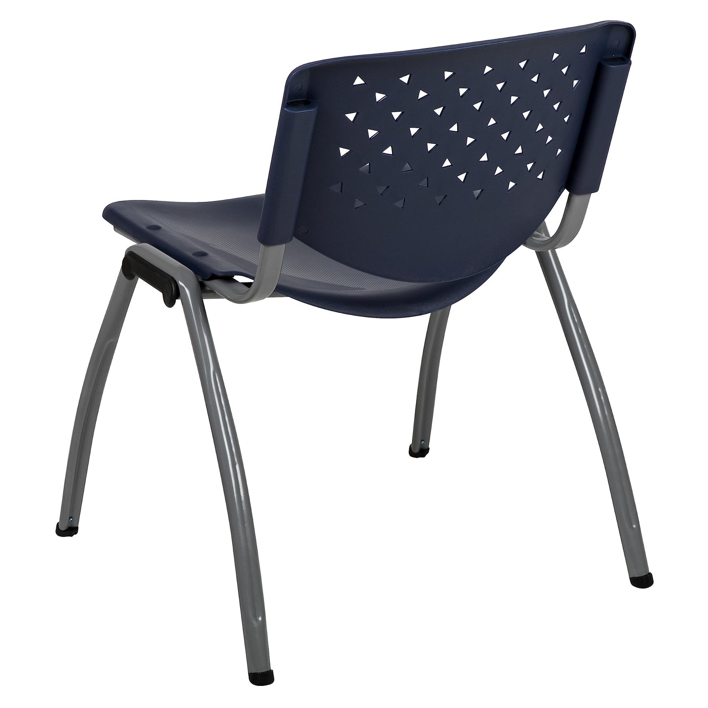 Flash Furniture Hercules Series Plastic Contoured Lobby Chairs with Perforated Backs, Ergonomic Stacking Chairs for Offices, Set of 5, Navy