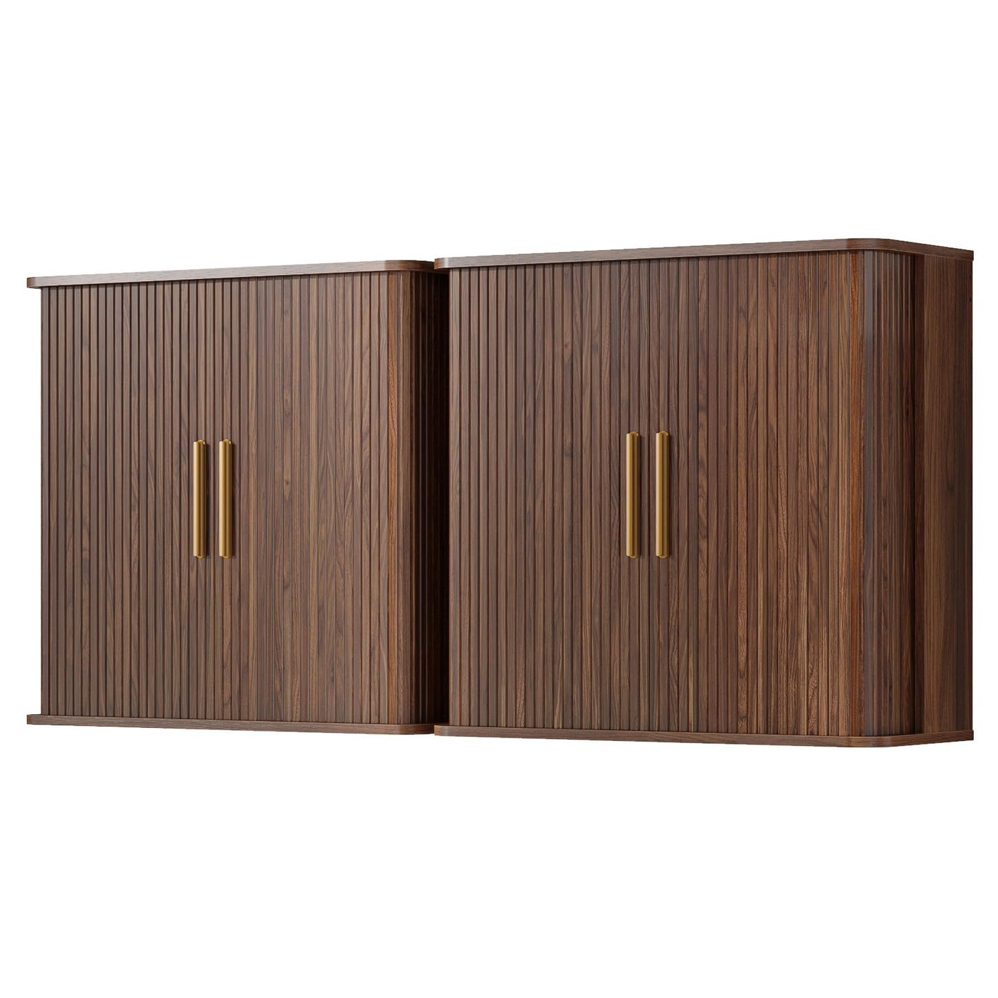Furnaza 60" W Laundry Room Wall Cabinet with Fluted Sliding Door, Bathroom Medicine Cabinet with Adjustable Shelf, Wall Mounted Storage Cabinet for Laundry Room Kitchen