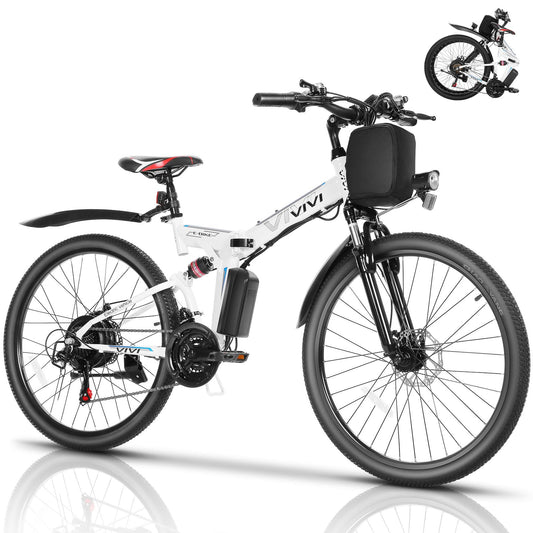 Vivi M026TGB Electric Bike 26" Electric Bike for Adults, 500W Motor Folding Electric Mountain Bike, 48V Removable Battery Ebike, 21 Speed Ebike, Up to 50 Miles, SGS Certified to UL2849