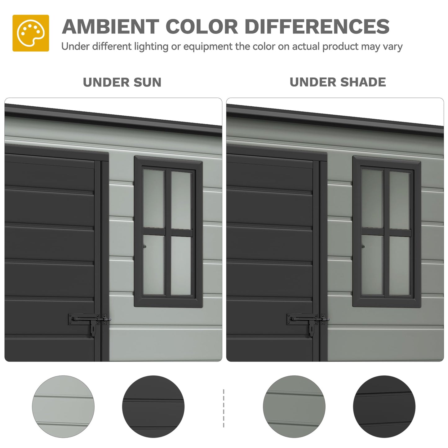DWVO 5x3ft Resin Outdoor Storage Shed with Floor, Waterproof Lockable Storage Shed with Window, Plastic Outside Tool Storage for Garden, Backyard, Patio, Lawn,Blue-Gray+Black