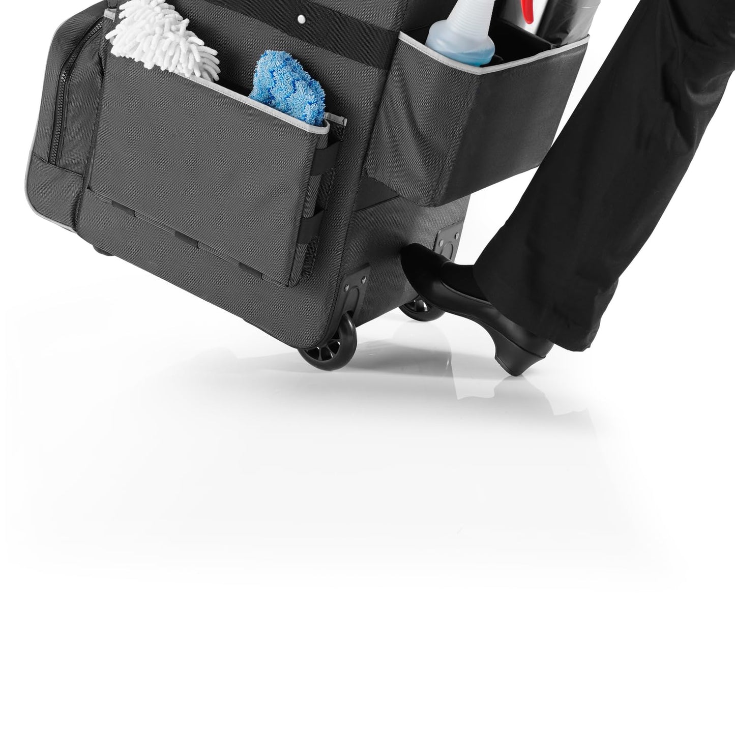 Rubbermaid Commercial Products Executive Quick Carts, Mobile/Travel Office Cart, Small, Dark Gray, for Housekeeper/Sales Rep/Medical Professionals/Home Healthcare/Teachers