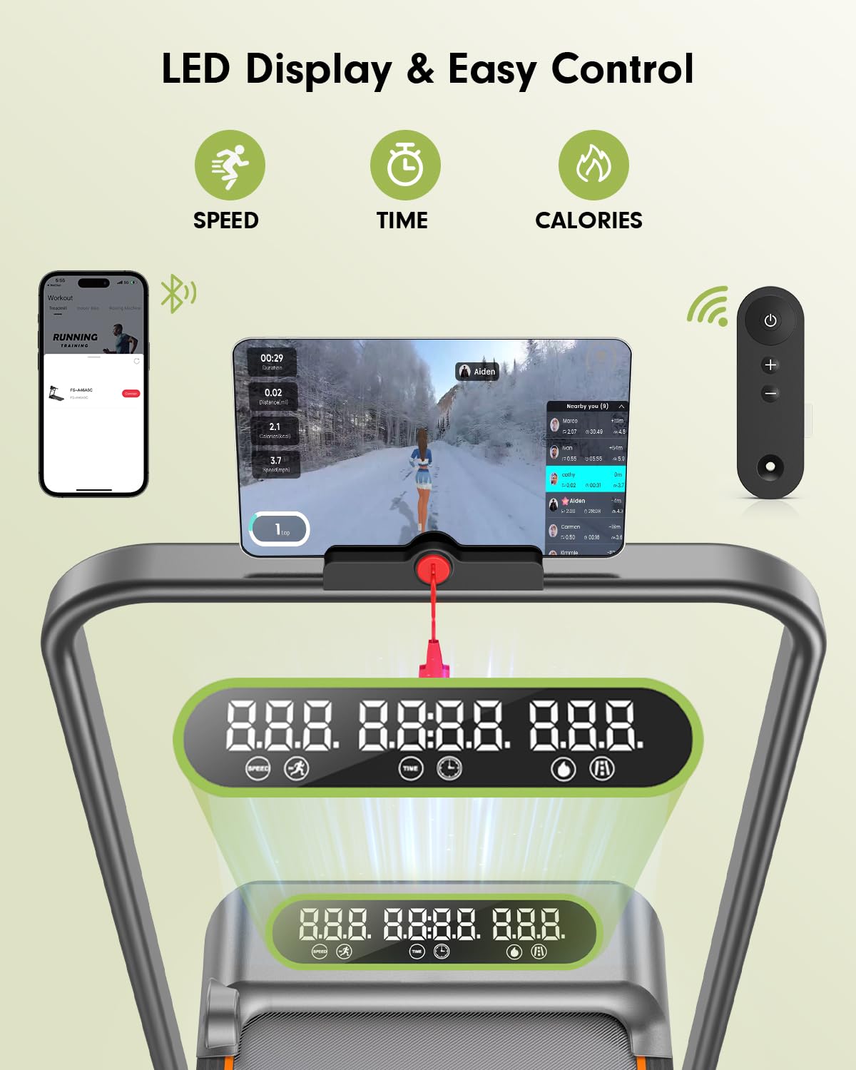 Walking Pad with 8% Incline Walking Treadmill Pad with APP