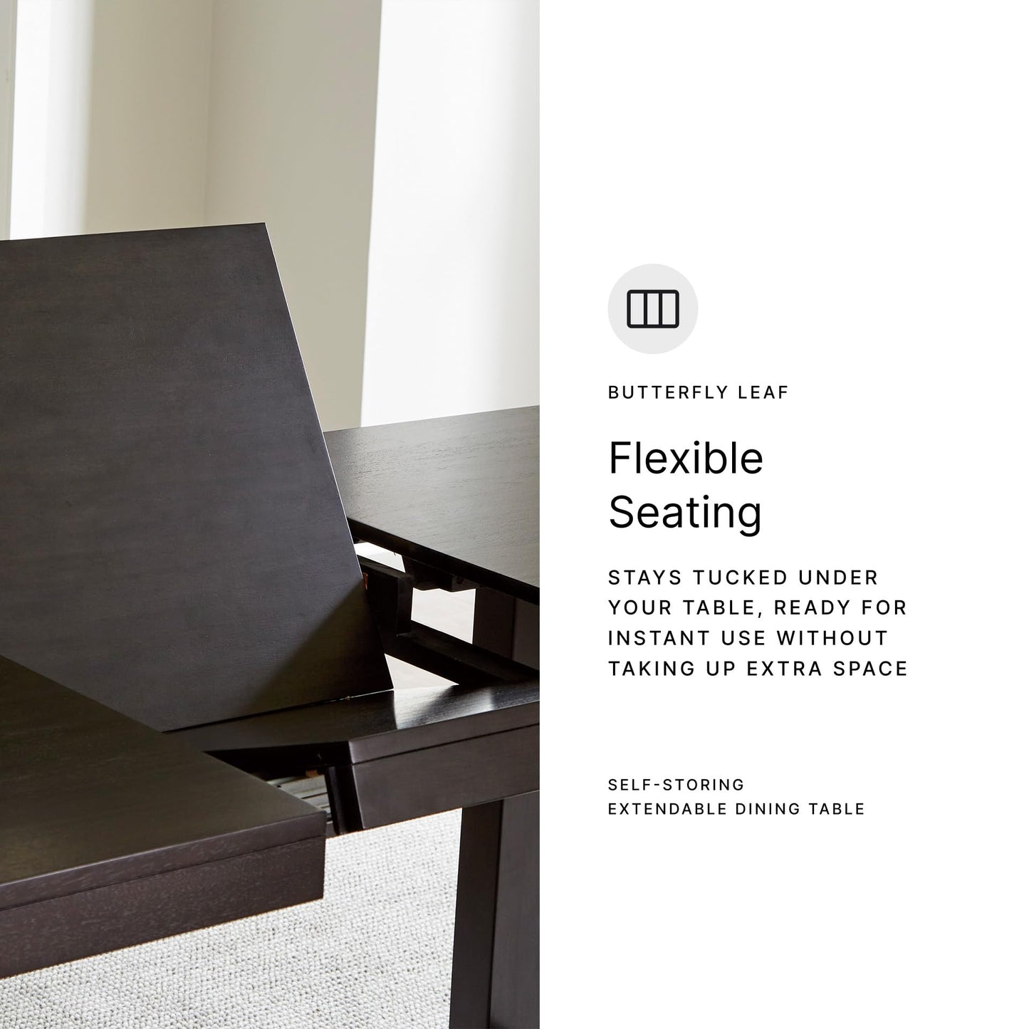 Signature Design by Ashley Neymorton Contemporary Dining Extension Table with Sled Base, Dark Brown