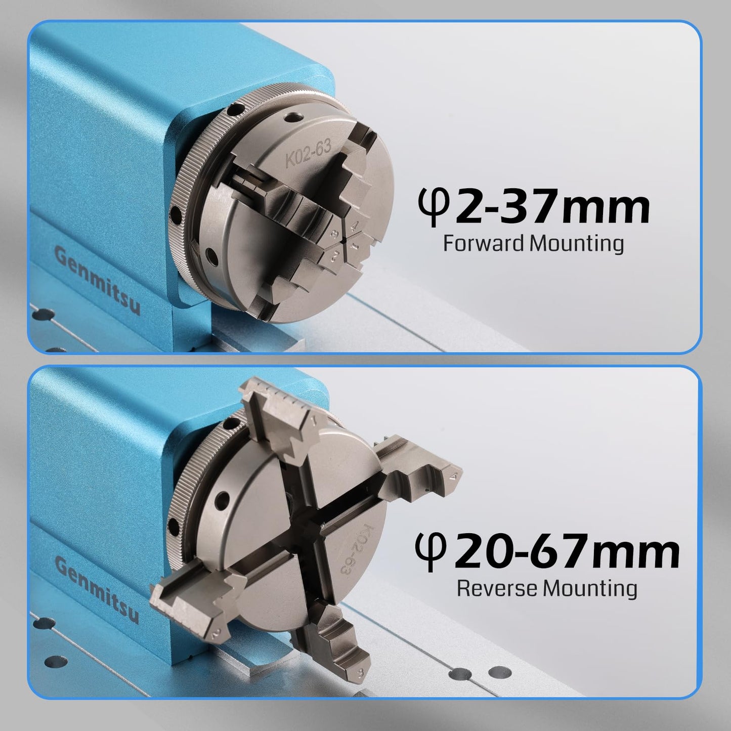 SainSmart Genmitsu Rotary Module Kit for Prover XL 4030 V2 CNC Router Machine with NEMA23 Planetary Geared Stepper Motor, 4 Jaw Chuck, 10:1 Speed Reducer, Clamped Range 15-275mm
