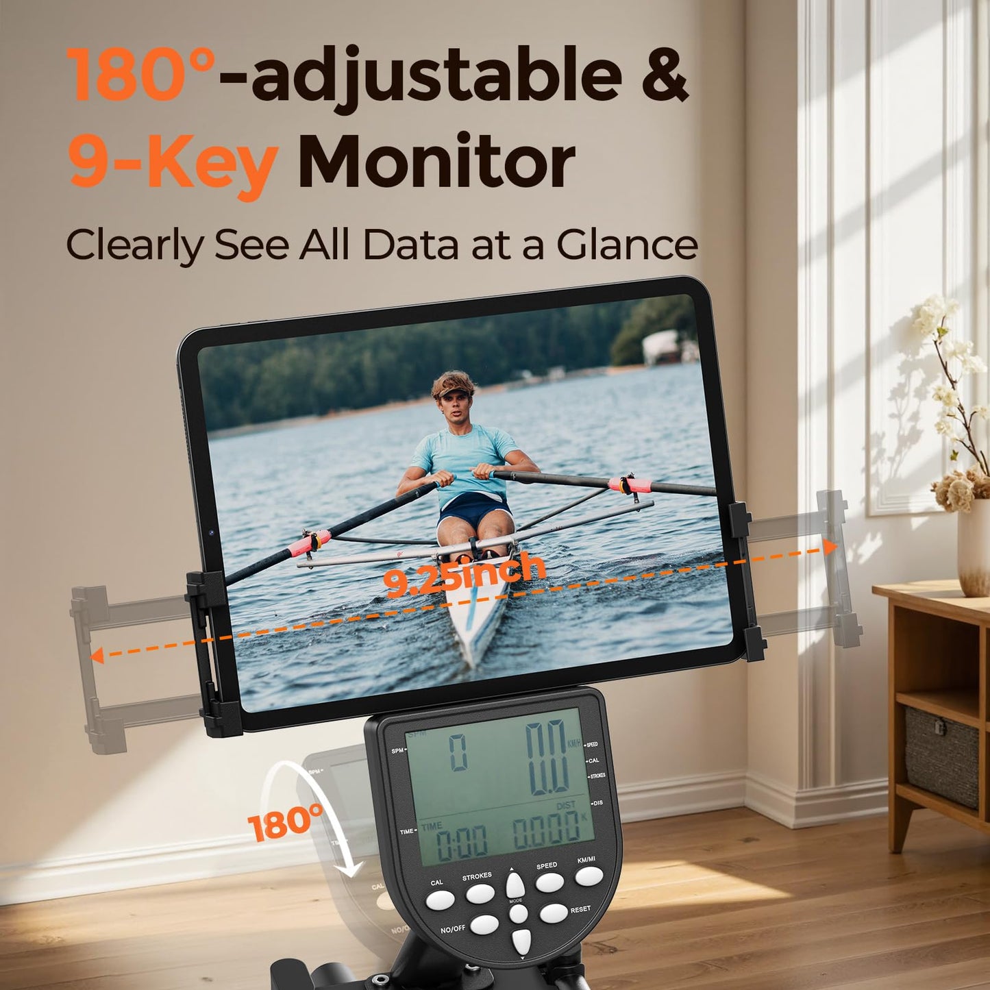 YOSUDA Water Rowing Machines for Home Use- Foldable Rower Machine 400LBS Weight Capacity with Dedicated Monitor & Bluetooth APP, Comfortable Seat
