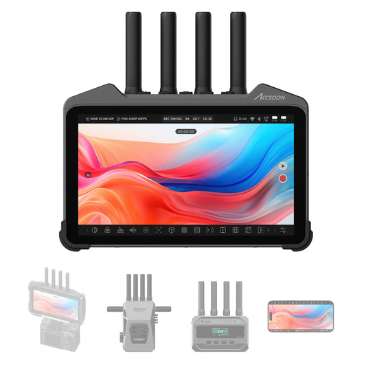 Accsoon CineView M7H Pro 4K60 Wireless Video Transmitter Receiver&Camera Monitor, 7" Camera Control 3D LUT HDMI 1200ft 60ms LAT., Mobile Monitoring, Pair CineView M7 Pro/Master 4K(Lite)/SE 4K/HE/SE