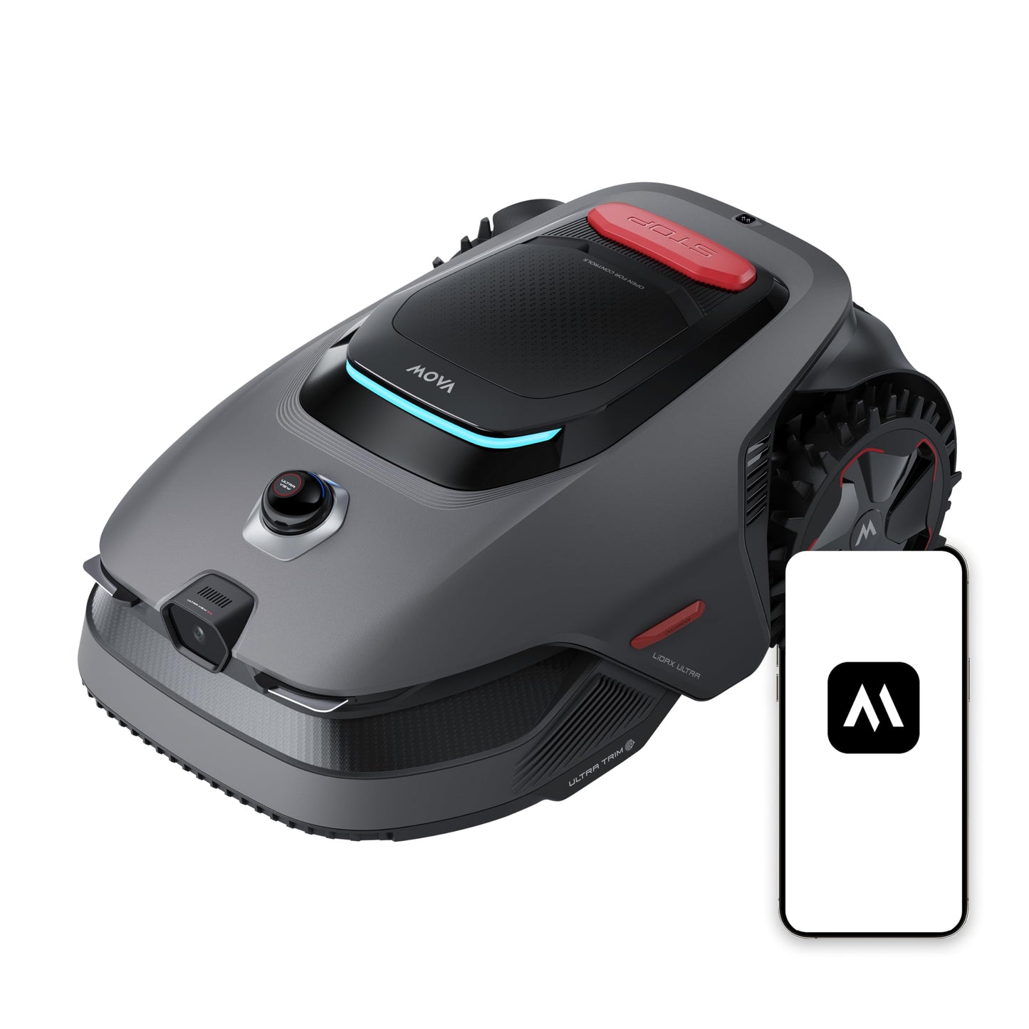MOVA LiDAX Ultra 2000 with Blade Kit Robot Lawn Mower Wire Free Robot with 4G for 0.5 Acre, RTK Free+360° 3D LiDAR+AI Vision Mapping, Edge Cutting, Cutting Height 1.2"-3.9", 45% Slope, 150Managed Zone