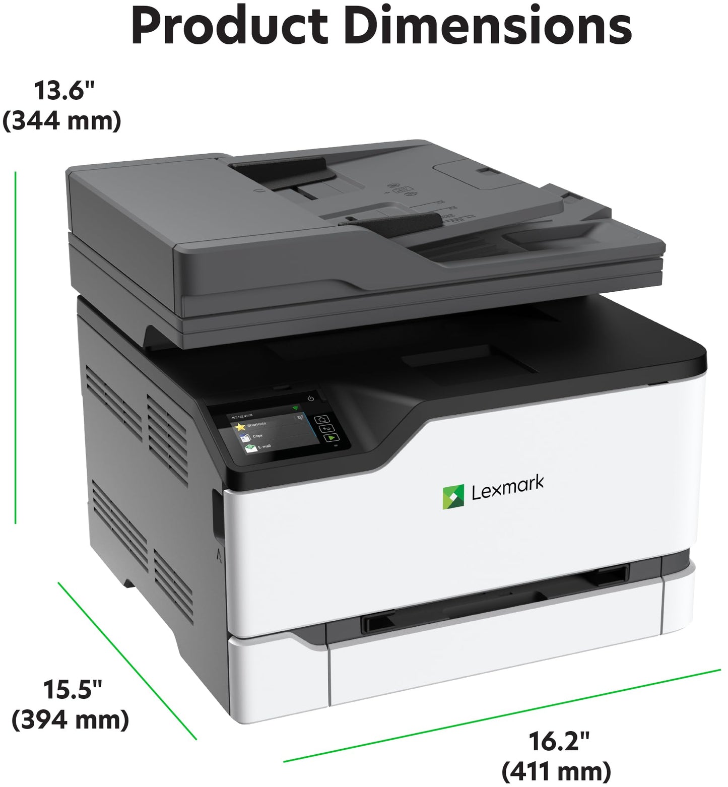 Lexmark CX331adwe Laser Printer - Color - 26 ppm Mono / 26 ppm Color - 600 dpi Print - Automatic Duplex Print - Wireless LAN, White (40N9070)
