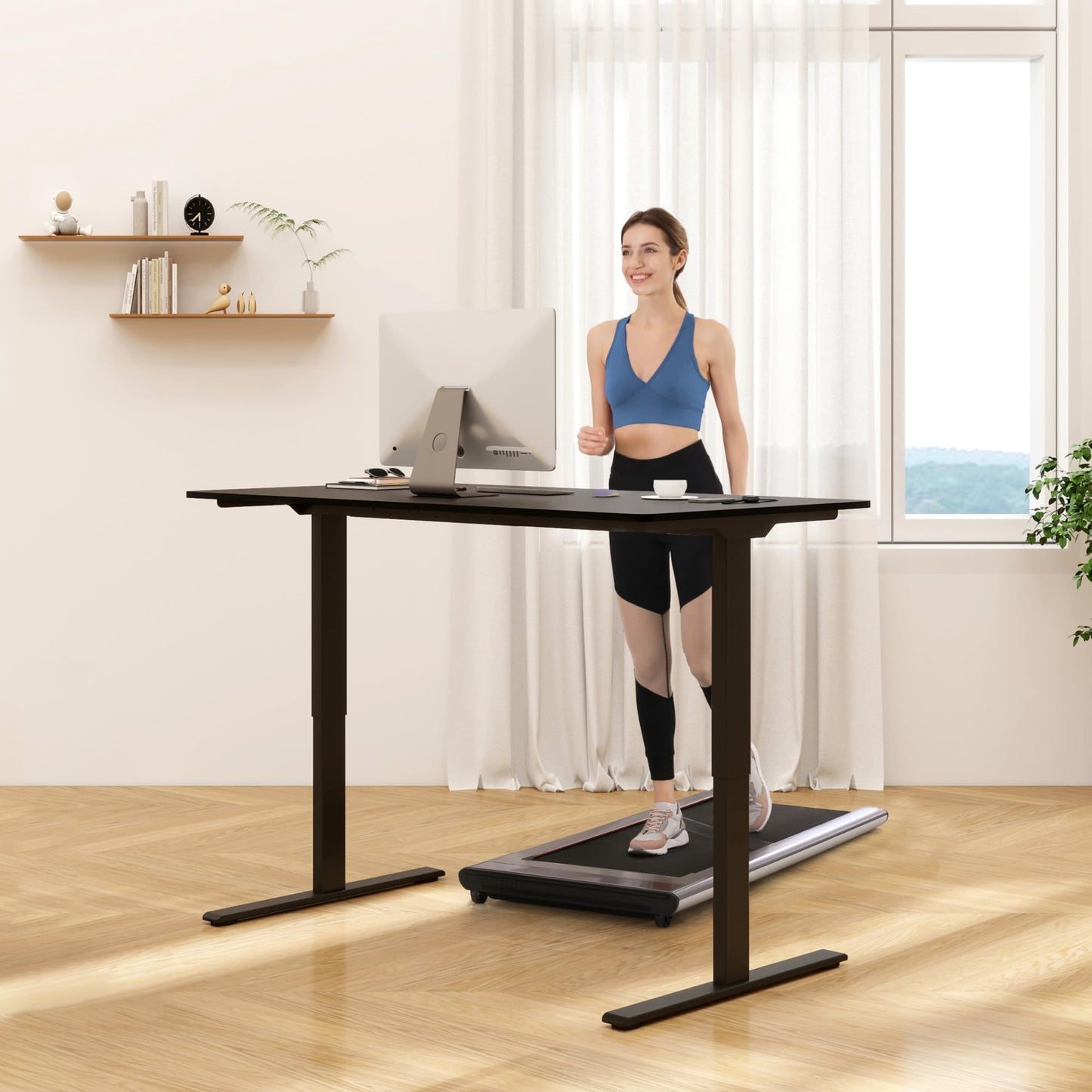 FLEXISPOT E3 Dual Motor Electric Standing Desk 55 x 28 Sit Stand Up Desk, Holds 220 lbs, Adjustable Height w/Memory Presets, One-Piece Black Desktop & Black Frame, Ships in 2 Boxes