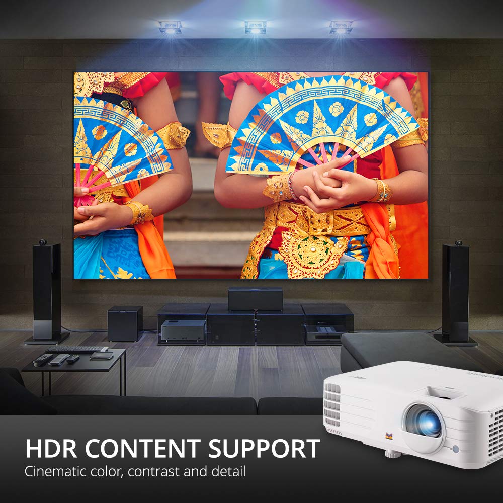 ViewSonic PX701-4K 3200 Lumens 4K Projector, 240Hz and HDR Support for Smooth Home Entertainment, 1.1x Optical Zoom, Auto V-Keystone, and H/V Keystone for Flexible Setup, and Dual HDMI Inputs
