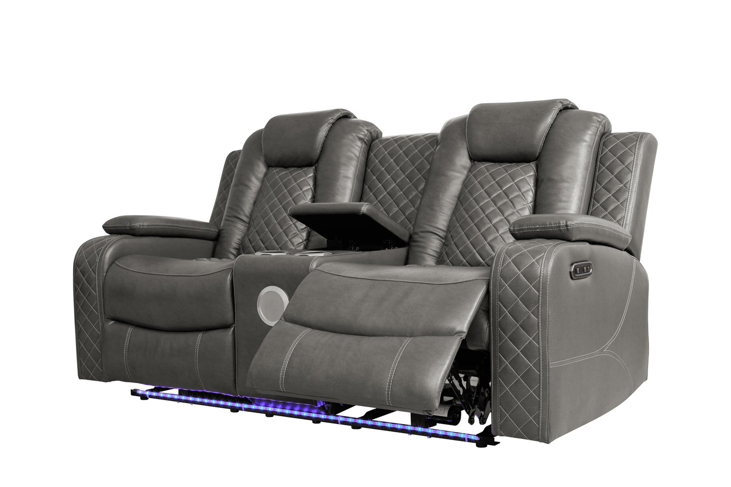 Ball & Cast Power Recliner Sofa Set Leather Reclining Couch Home Theater Seating 3PCS Recliner Couch Loveseat & Chair Sets with Wireless Charing,Cup Holders,Storage Box for Home Theater,Living Room