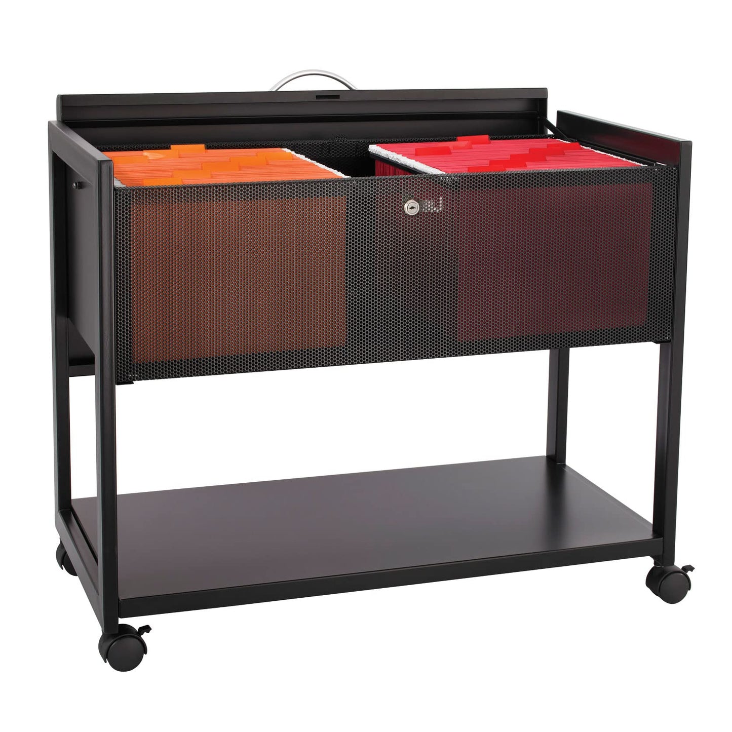 Safco Mobile File Cart, Fits Letter and Legal-Size Hanging Folders, Includes a Locking Lid & 2 Keys
