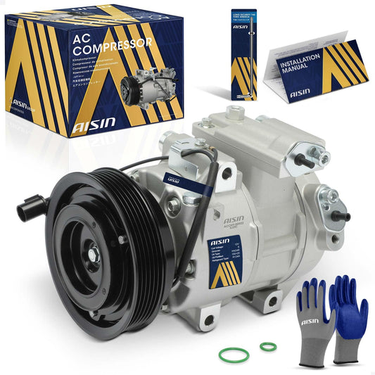 AISIN AFTERMARKET ACCHY-00922 Air Conditioner AC Compressor - Compatible with Hyundai Accent 2012-2014 1.6L, Veloster 2012-2017 1.6L - with 6-Pulley Groove, with Clutch