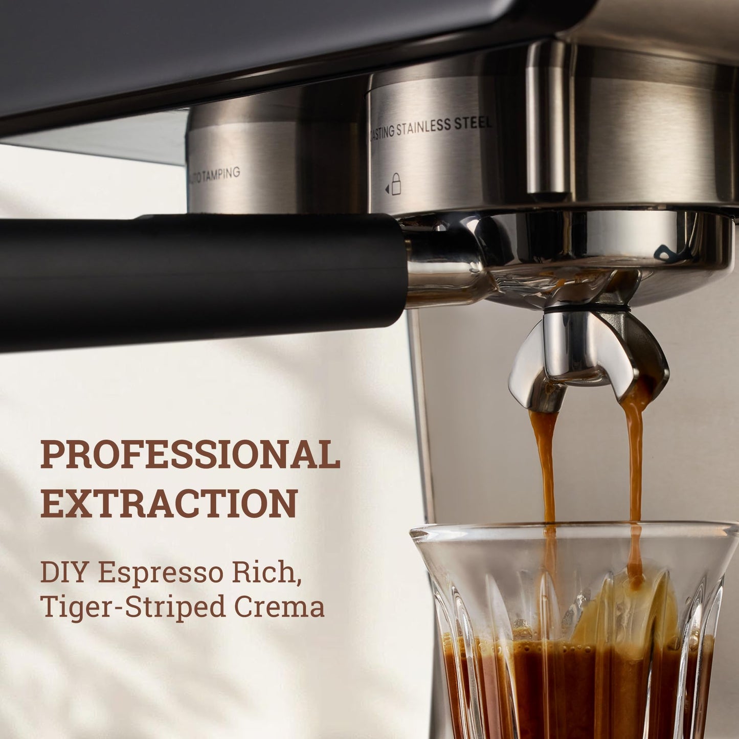 Acaspresso Espresso Machine with Grinder, Auto Distribute & Tamp 15 Bar Semi-Automatic with PID Temperature, Cold Brew Espresso Maker with Milk Frother, 58mm Portafilter for Beginners, Stainless Steel