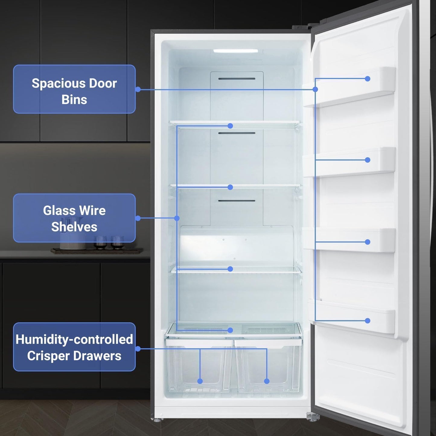 21 cu.ft Upright Freezer, Freezer Upright Frost Free Upright Freezers with LED Display,Stainless Steel Convertible Refrigerator Freezer for Garage,Kitchen Use