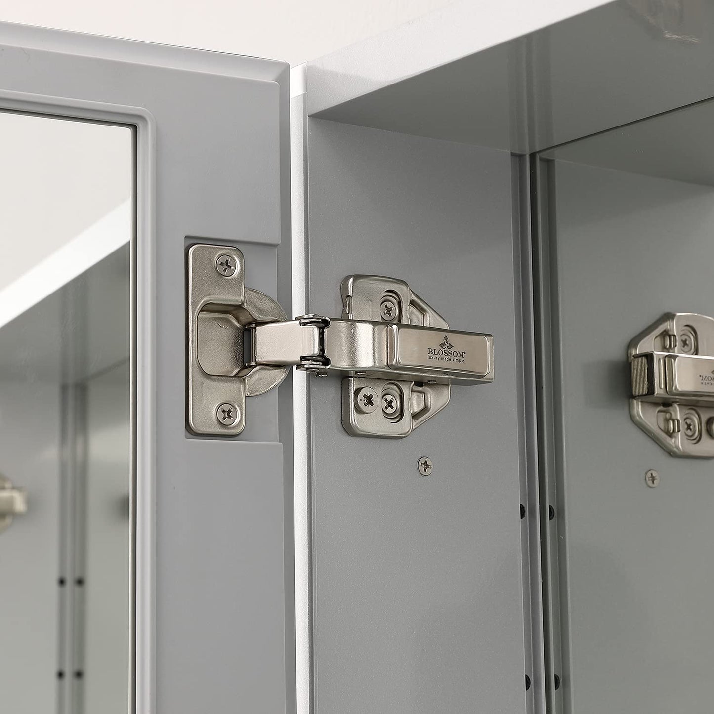 Blossom 15 Inch Wide Medicine Cabinet for Bathroom - Architectural Grade Aluminum Mirror Cabinet with Storage - 15x26 Recessed Wall Mount, Heavy Duty 8mm Glass Shelves, Anti-Oxidation Design