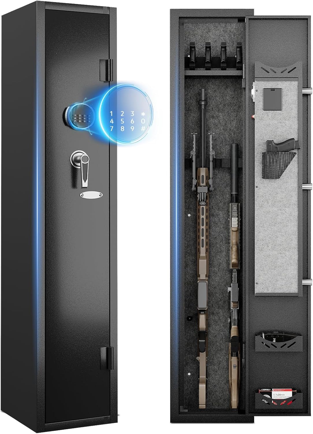 For Home Defense & Hunters: KAER 2-3 Gun Safe – Quick Digital Access, Fits Rifles & Pistols, Secure Storage for Bedroom, Garage, Living Room