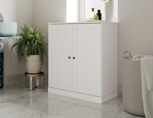 100% Solid Wood 32" Bathroom Cabinet with Shaker Wood Doors