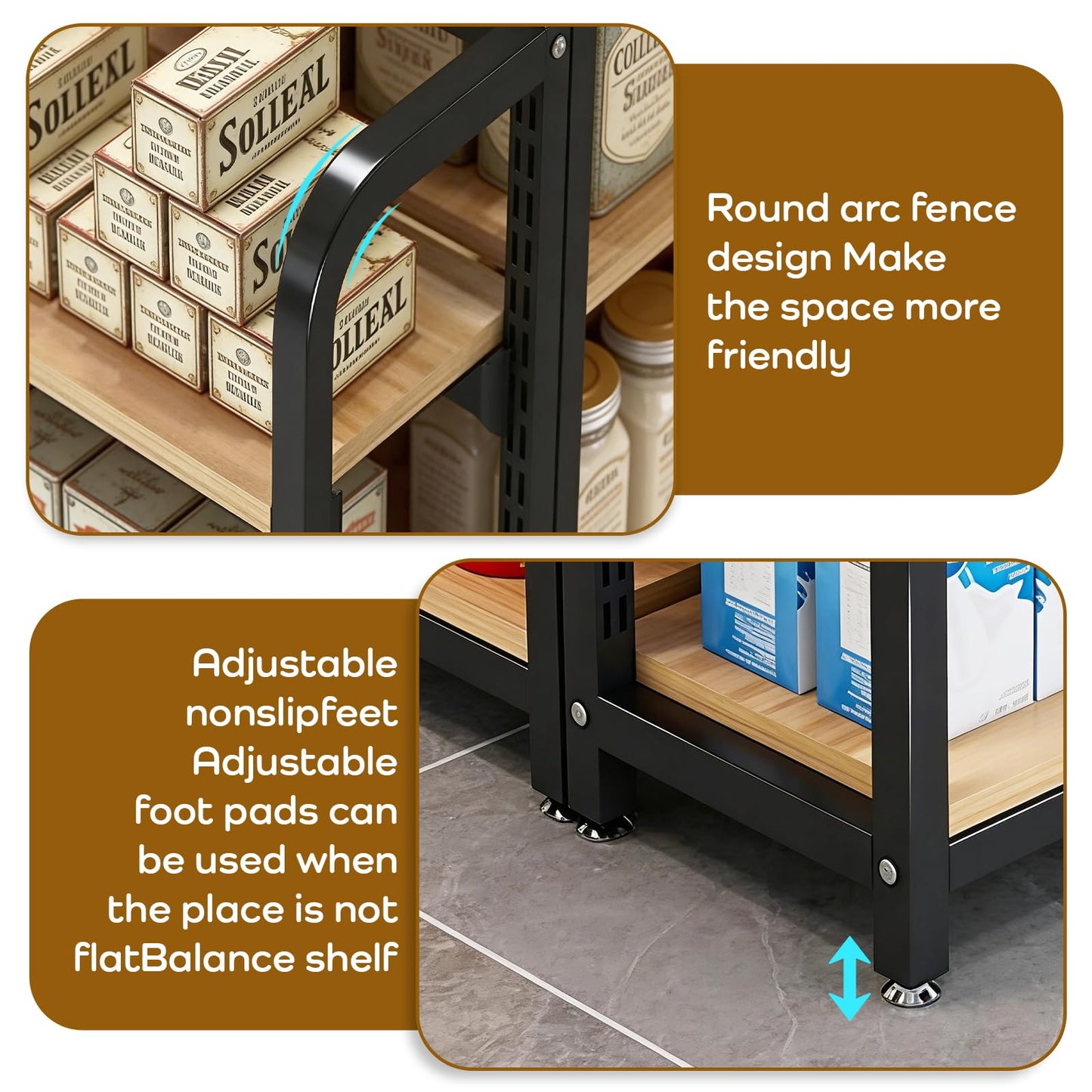 DioOnes Gondola Shelving End Cap,Candy Display Rack, Commercial Supermarket Shelves Center Island Cabinet, Garage Shelving Heavy Duty, for Stores, Supermarkets, Drugstores (End Cap 23.6*11.8*48.5in)